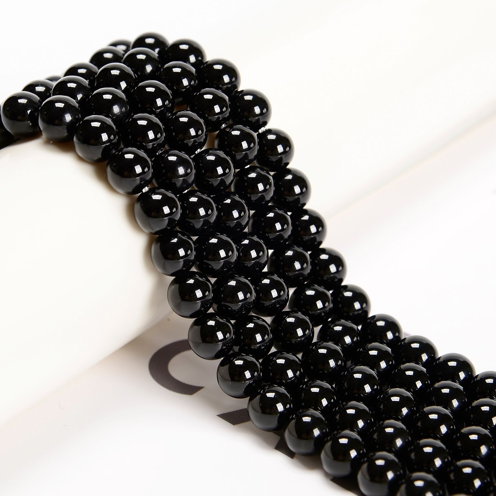 Black Onyx Smooth Round Beads 4mm 6mm 8mm 10mm 12mm 14-20mm 15.5\