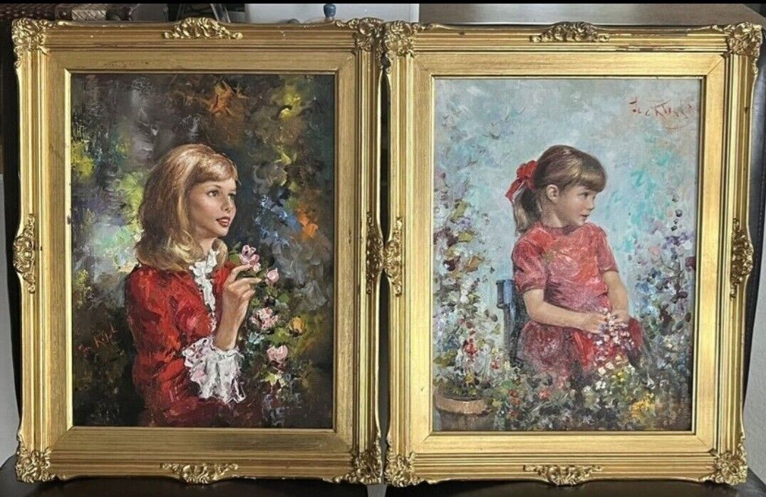 Two Vintage Italian Franco Rispoli Signed & Framed Paintings ~ One Of A Kind