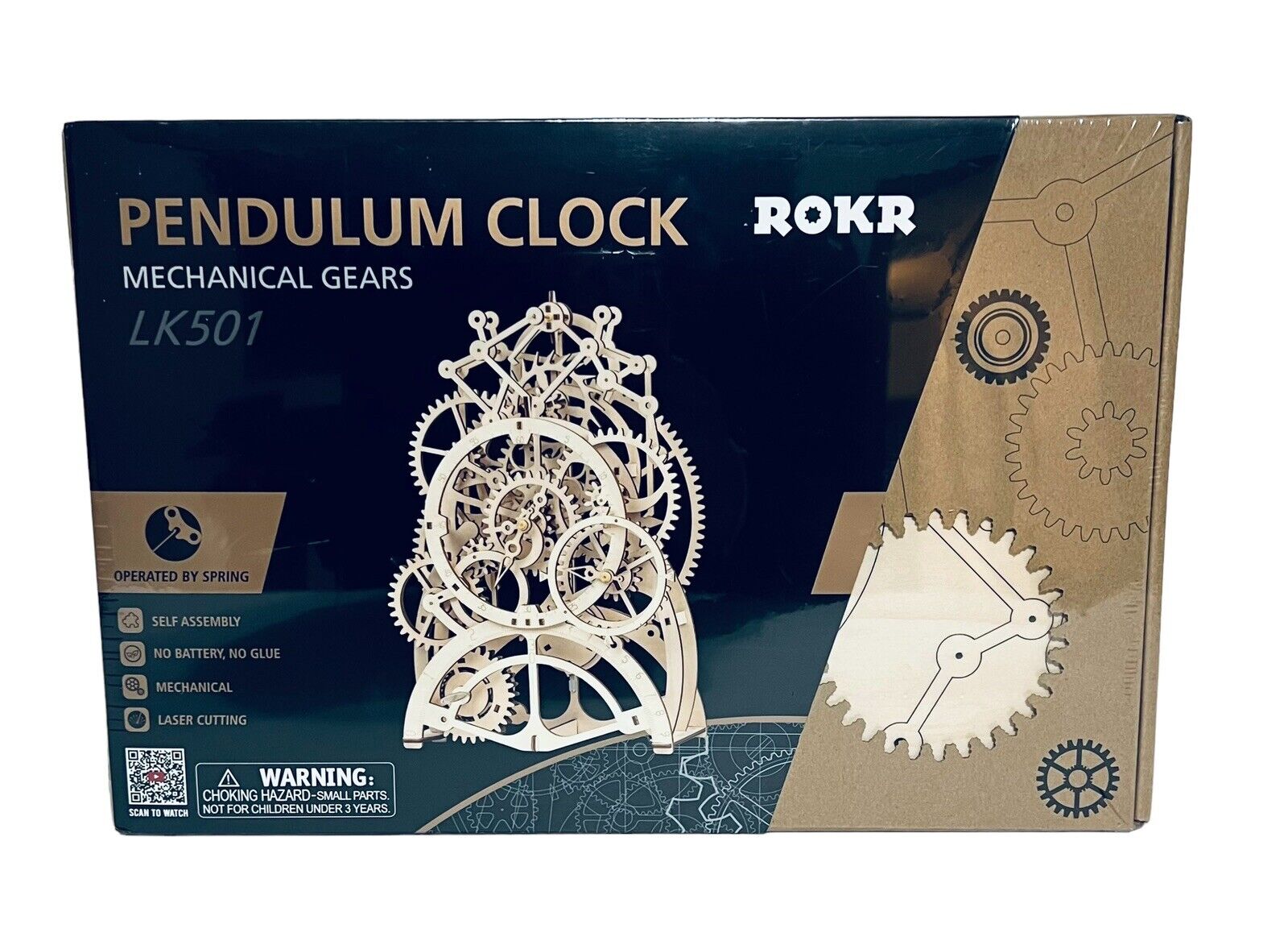Pendulum Clock Assembly Puzzels Mechanical Wooden Gear ROKR | Engineering Toys