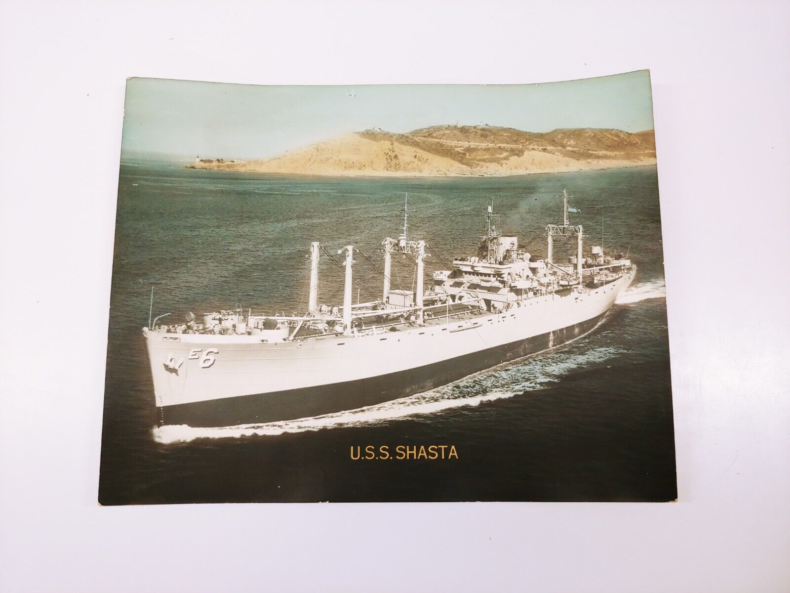 Vintage US Navy USS SHASTA (AE-33) Color Photographic Litho Print 11x14