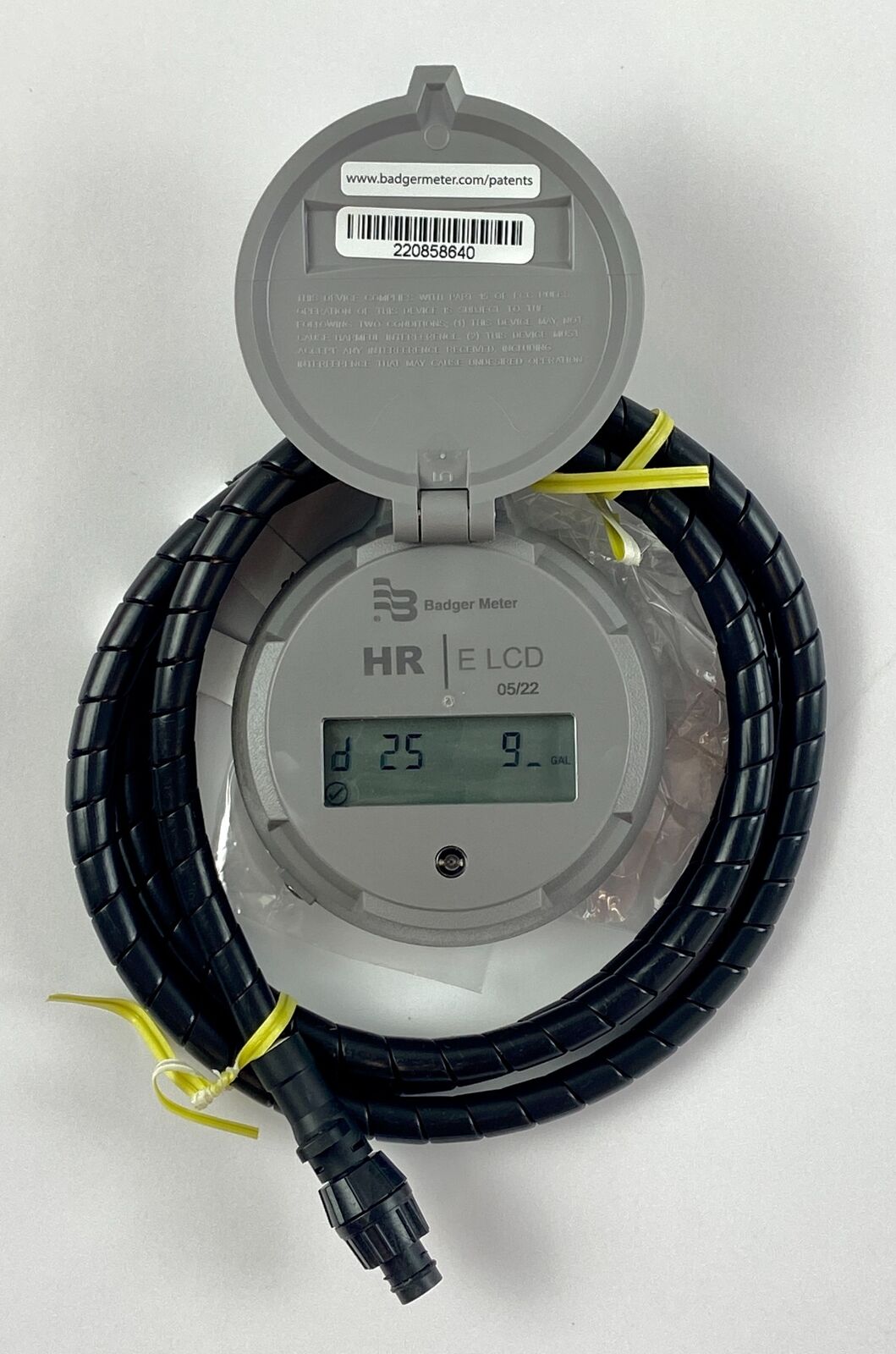 Badger Meter Water Meter HR/ E LCD Gray 220858640
