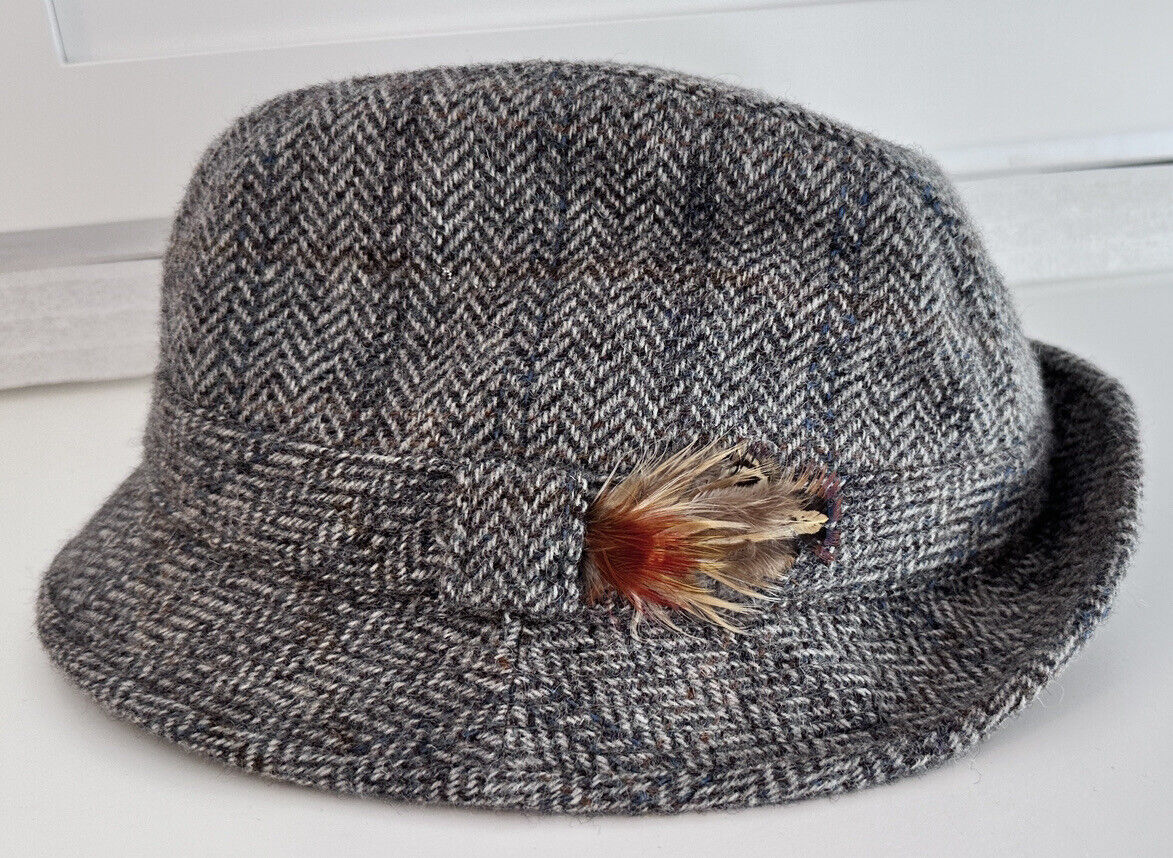 VTG  Forester Hat 1960s Pure New Wool Tweed Brown The Edinburgh Woollen Mill XL