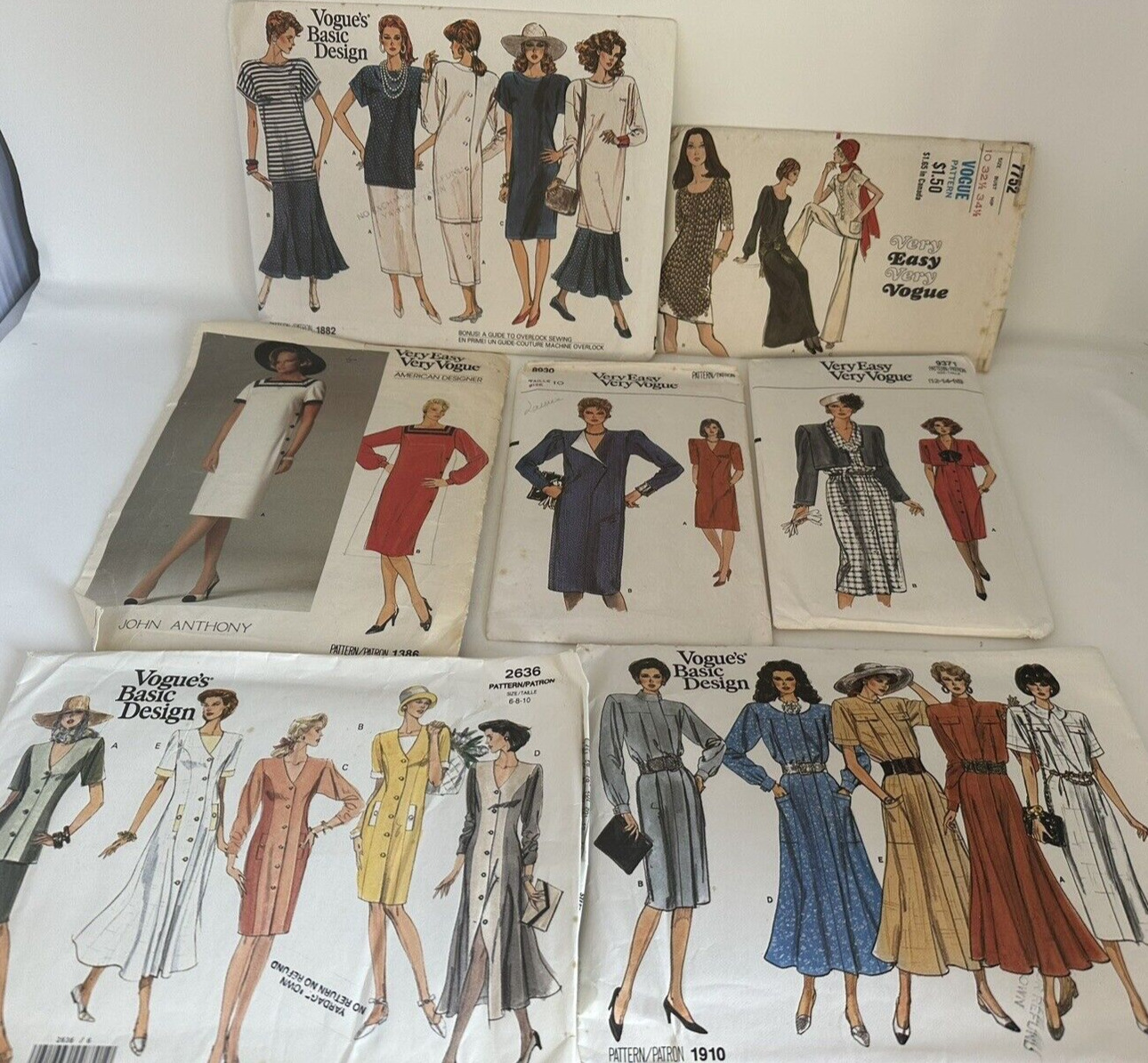 Vintage Vogue Women Misses Sewing Patterns Lot of 7 Womens Dresses