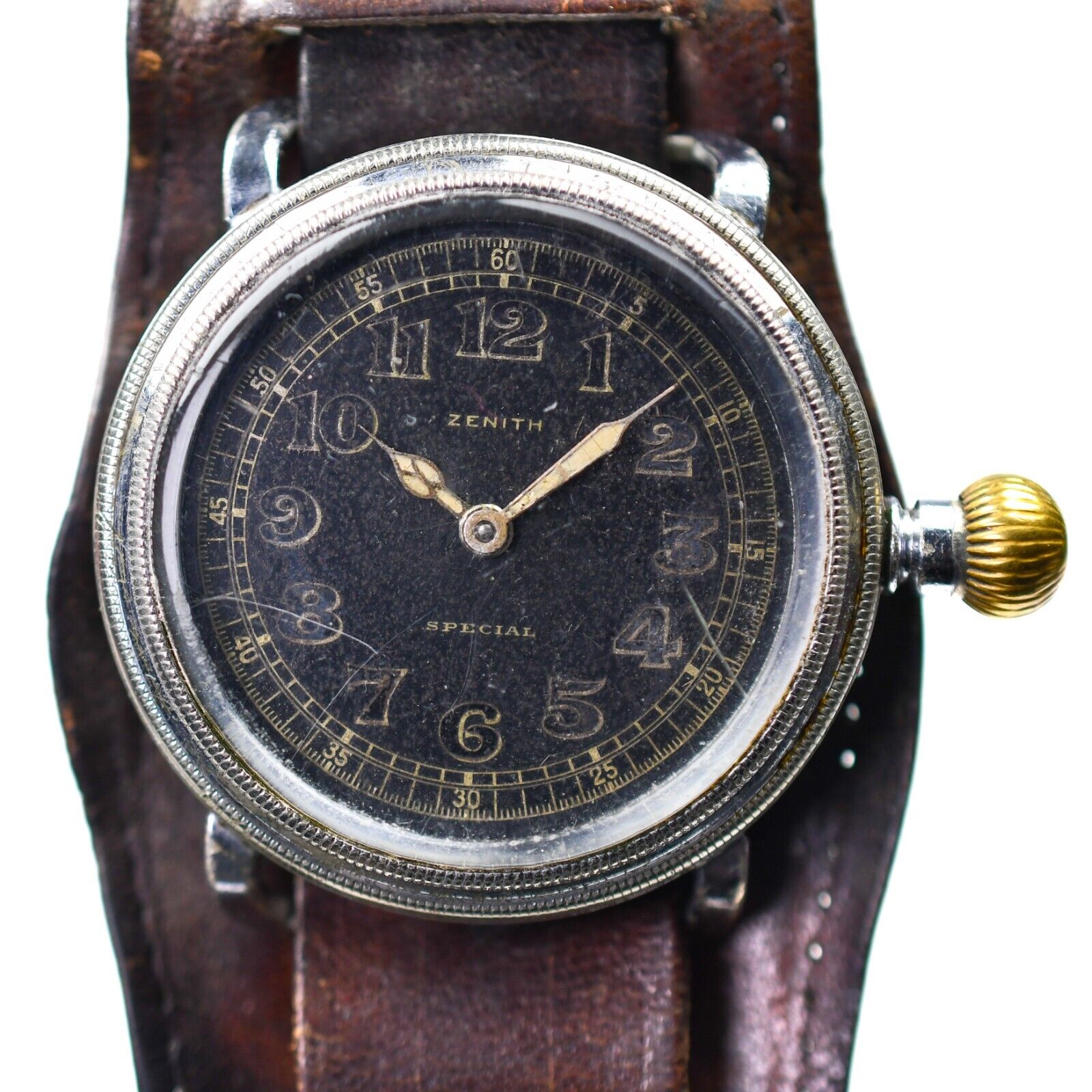 Zenith Pilot Special 41MM 1937 Matador Award Watch Malou Dohodou Gilt Dial Rare