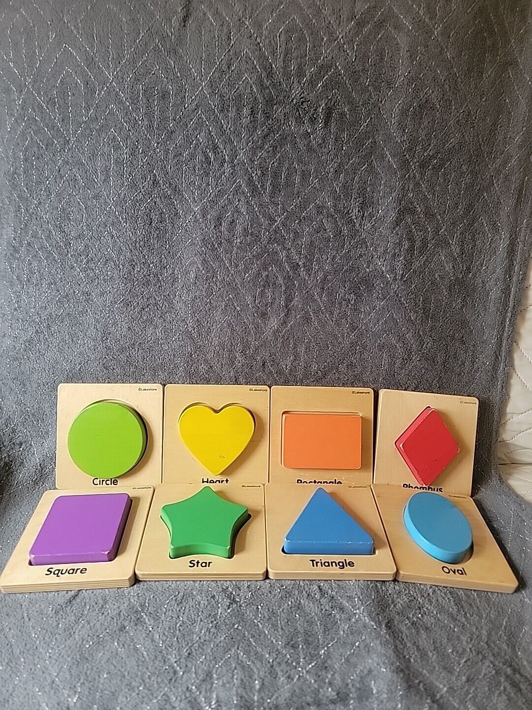 Lakeshore Wooden Shapes Set Of 8. Pre Owned.