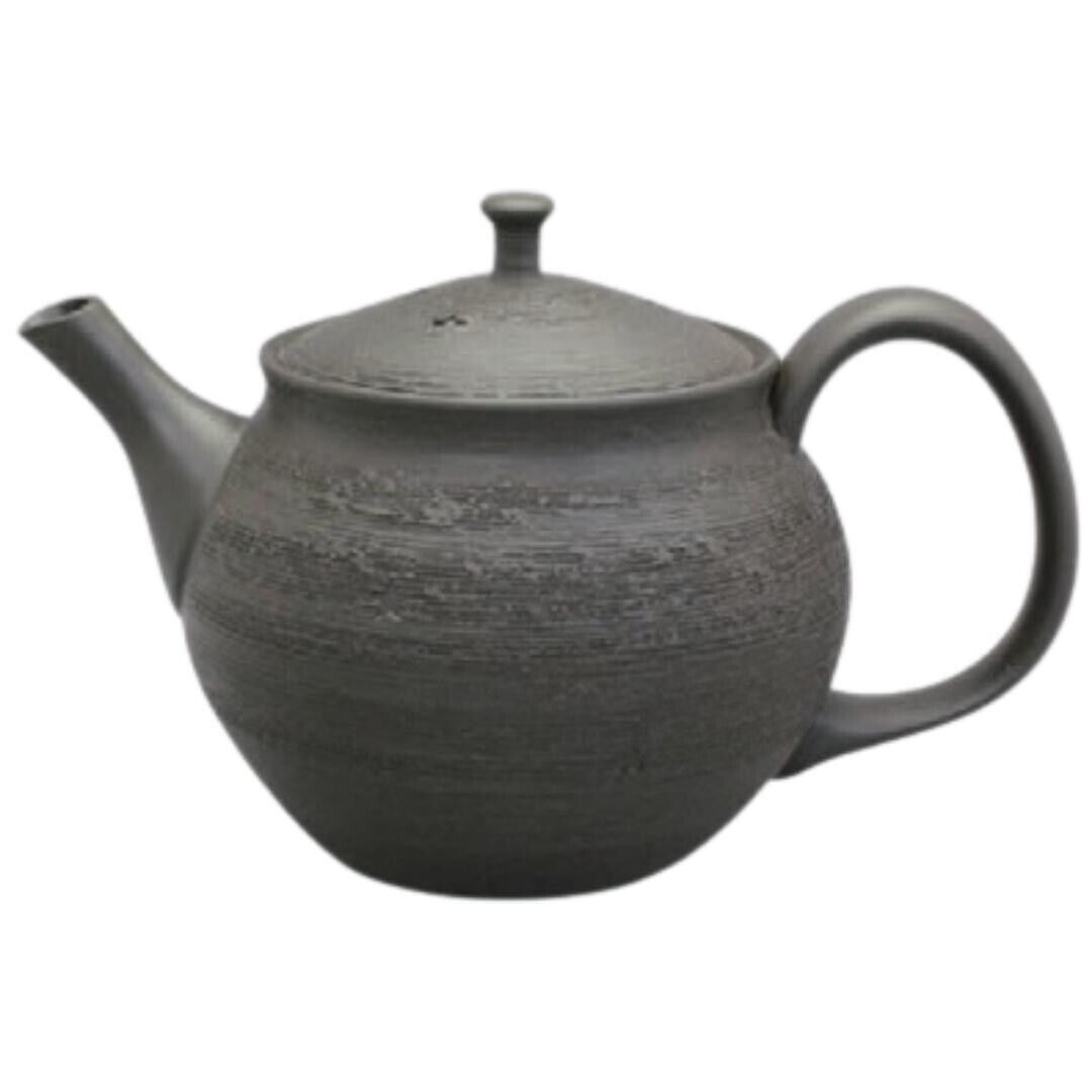 Teapot Kyusu Tokoname - HOKURYU - Black - 260 ml cc - Ceramic Mesh - Seal Flower