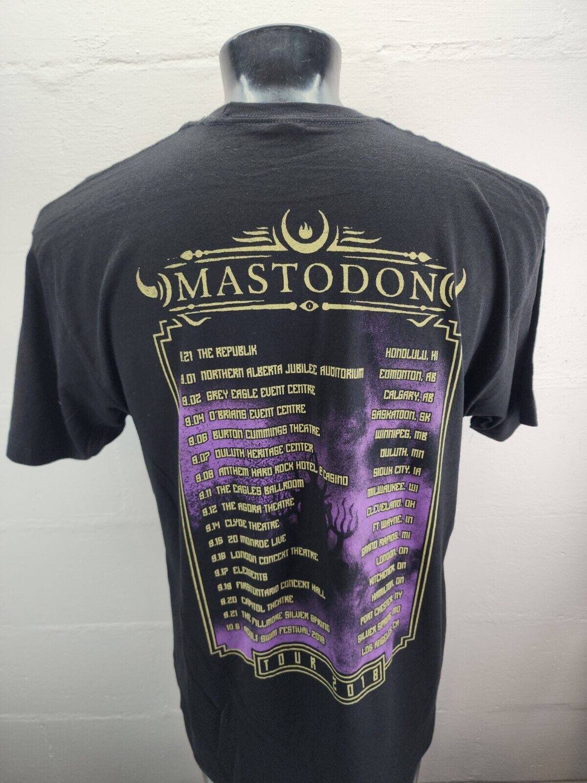 MASTODON Tour 2018 Shirt XL Concert Tee DUAL SIDED Never worn