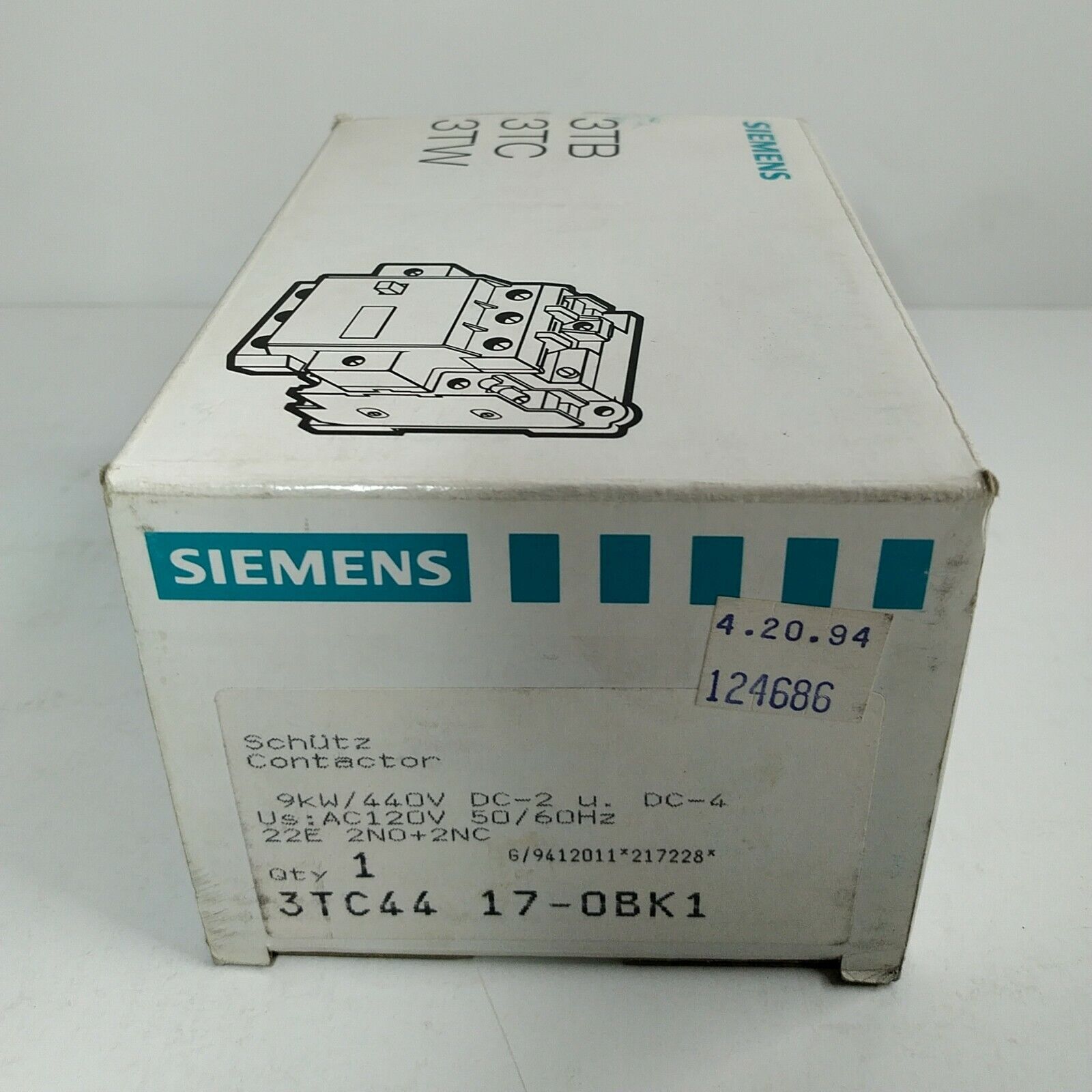 Siemens Schutz Contactor 3TC44 17-OBK1