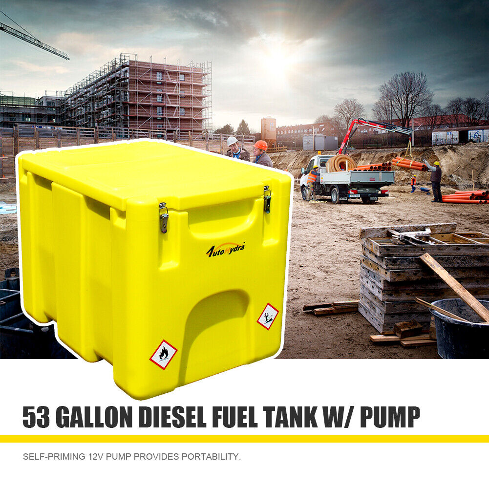 Gas Tank 53 Gallon Marine Fuel Tank Portable Transfer Can Storage Diesel W/Pump