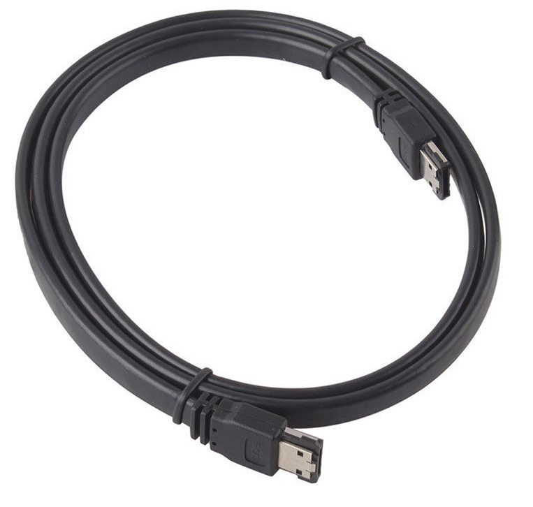 PTC 6FT eSATA to eSATA 7-Pin Shielded External Cable Cord Black for Hard Drives 