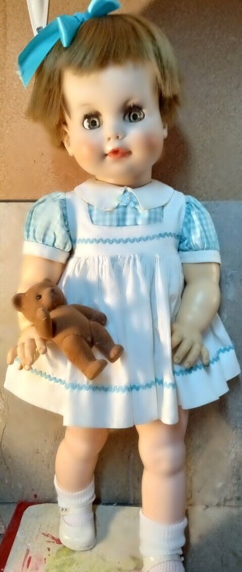  1960 Timmie Toddler Original Brunette 23 Inch Tagged Madame Alexander Doll  