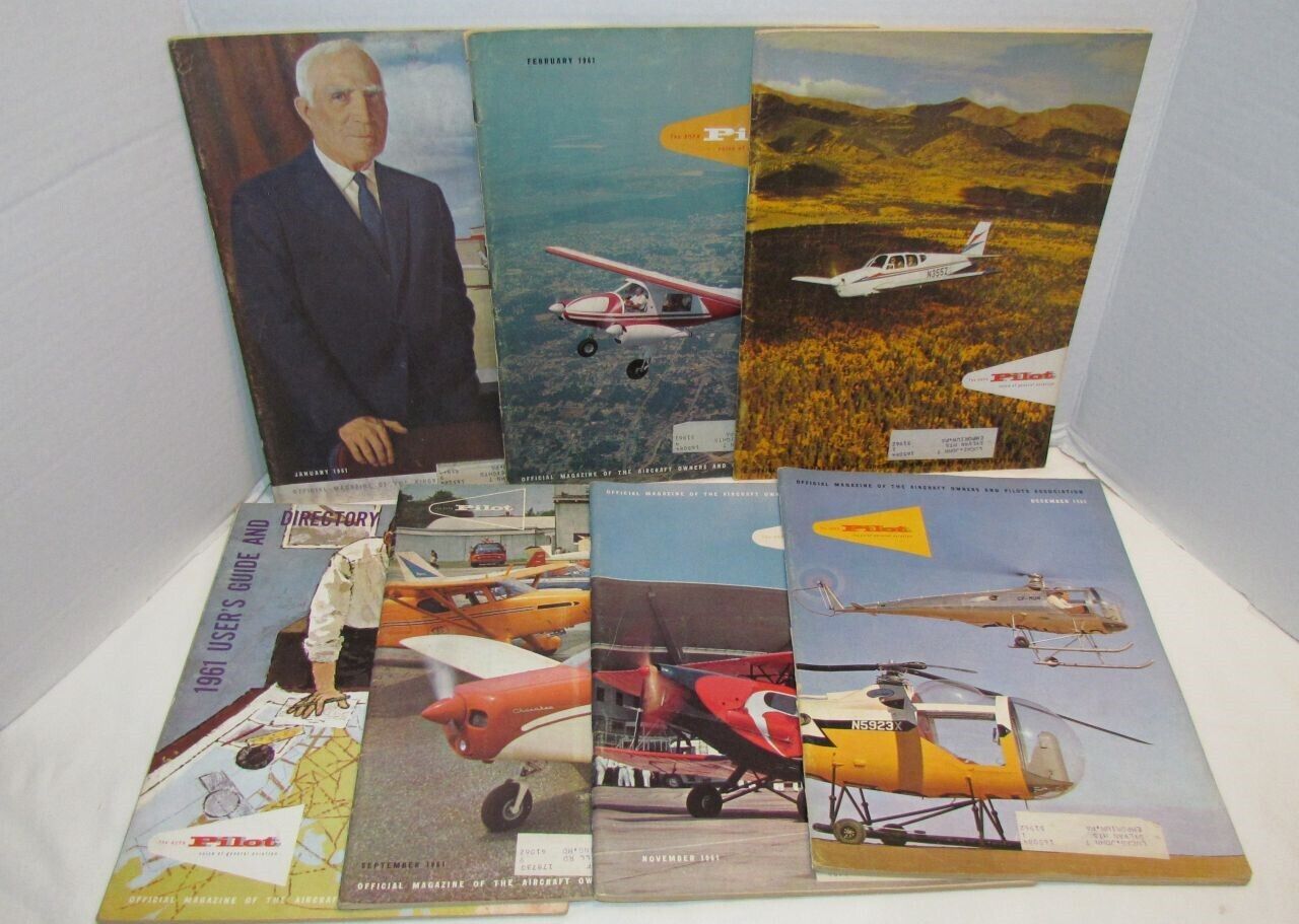 The AOPA Pilot Aviation Magazine 1961, 7 issues