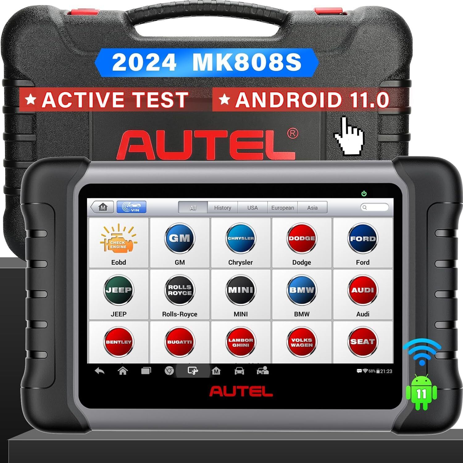 2024 Autel MaxiCOM MK808S Bidirectional Car Diagnostic Scanner Tool Key Coding