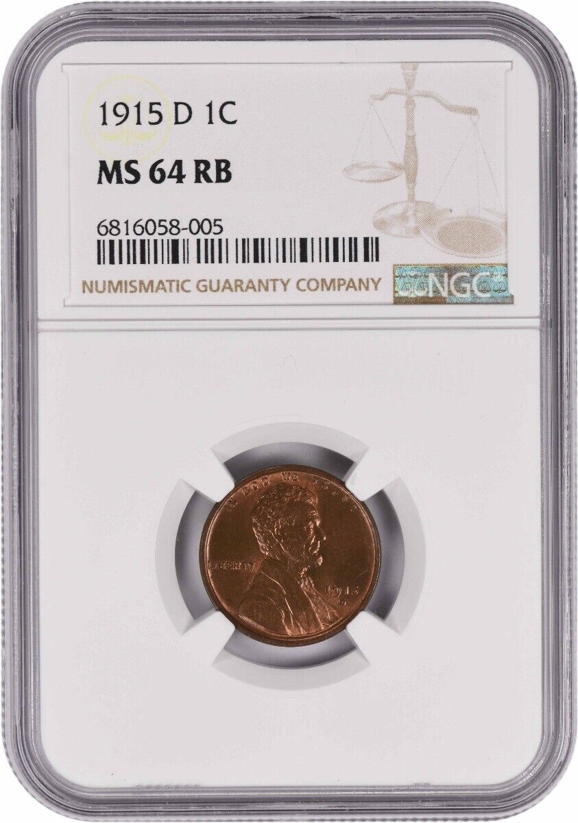 1915-D Lincoln Cent MS64RB NGC