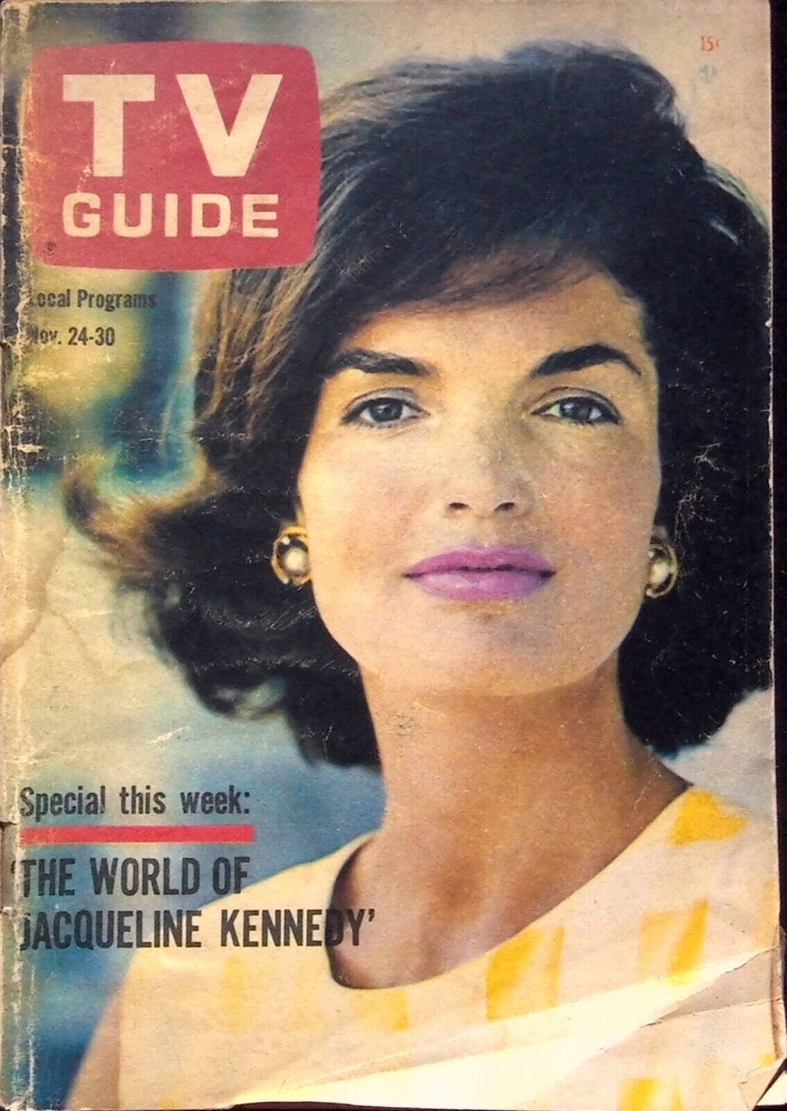 JACQUELINE KENNE, TV GUIDE MAGAZINE - VOL. 10, NO. 47 • NOV. 24, 1962 ISSUE #504
