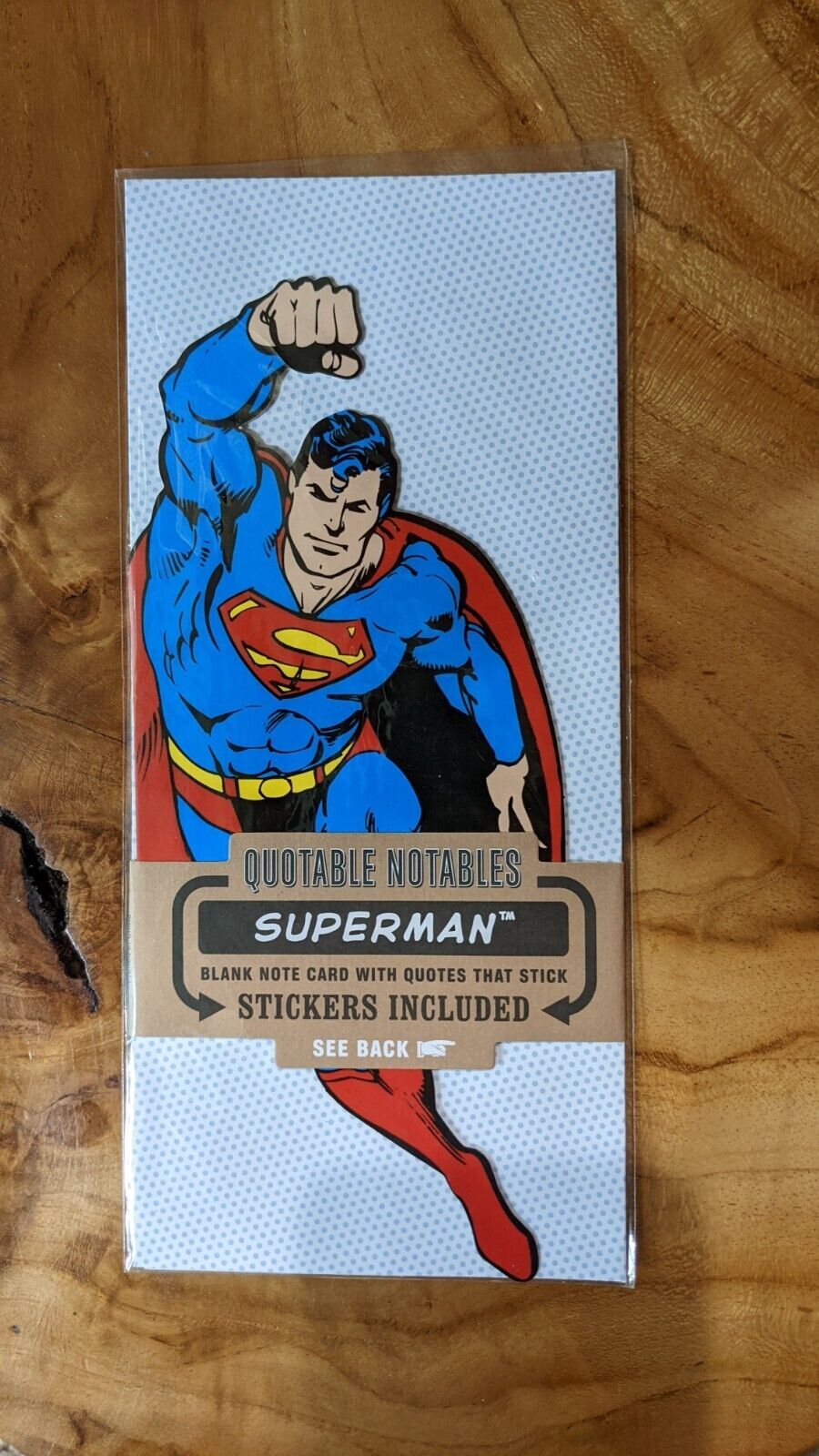Superman - Blank Note Greeting Card With Stickers Quotes That Stick NEW, DC Gift