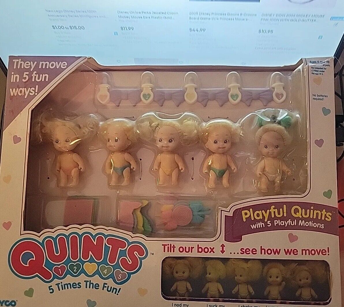 Vintage Tyco Playful Quints dolls babies  (1990) Loveable Quints
