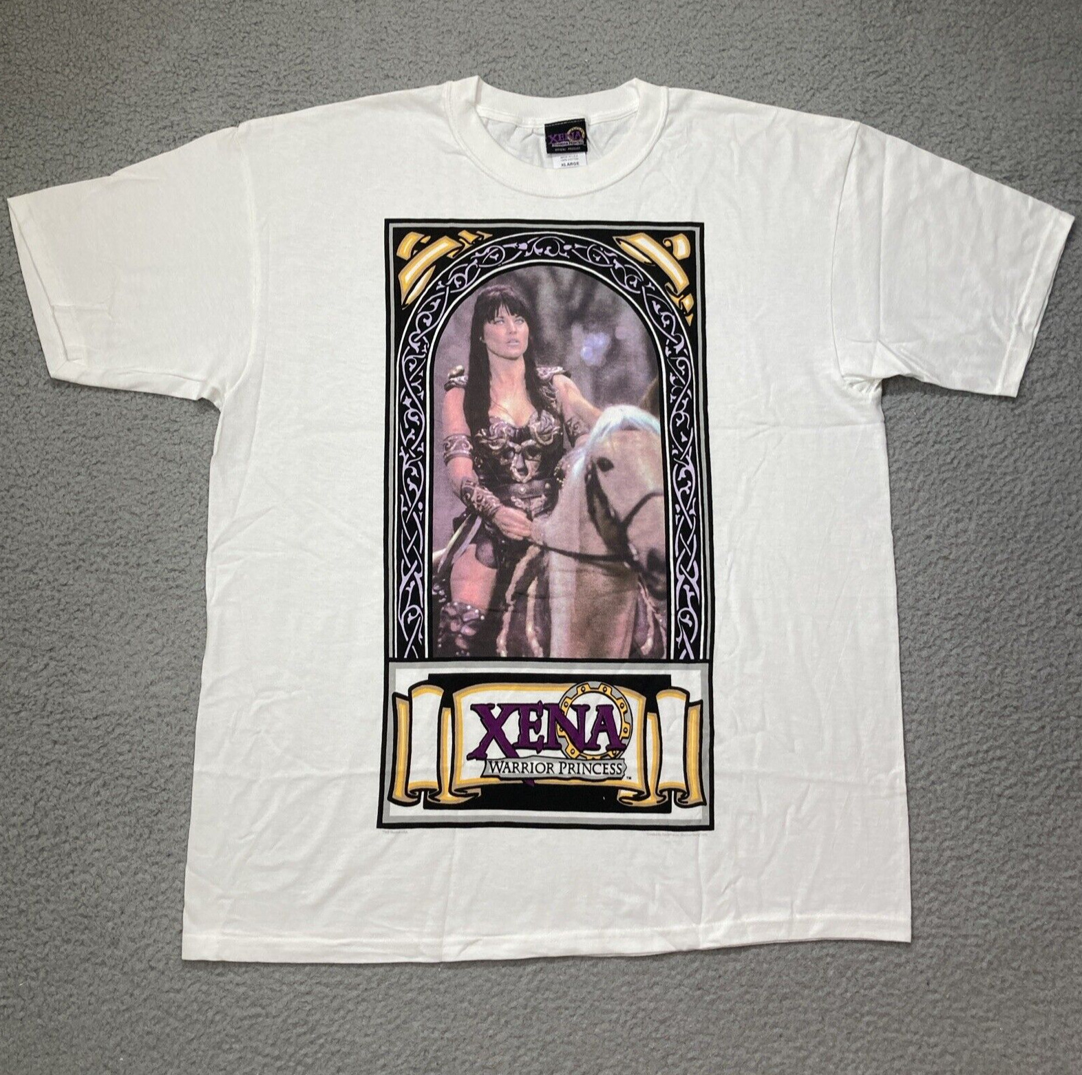 VTG 90s Xena Warrior Princess XL Graphic T Shirt White TV Promo USA Made MINT