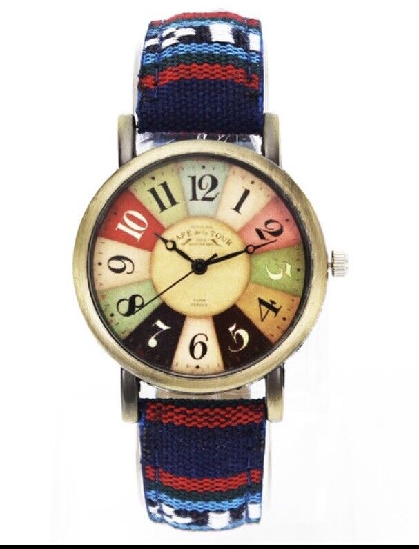 Colorful Cloth Women’s Watch, Stylish Vintage Retro Watch