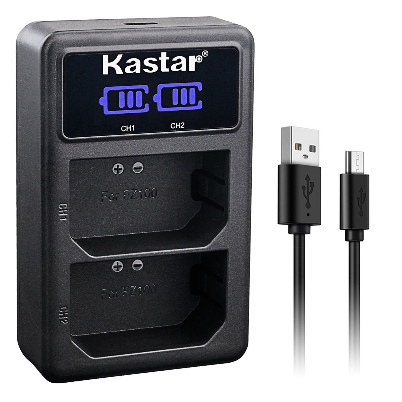 Kastar NP-FZ100 Battery LED2 Charger for Sony Cinema Line FX30 Super 35 Camera