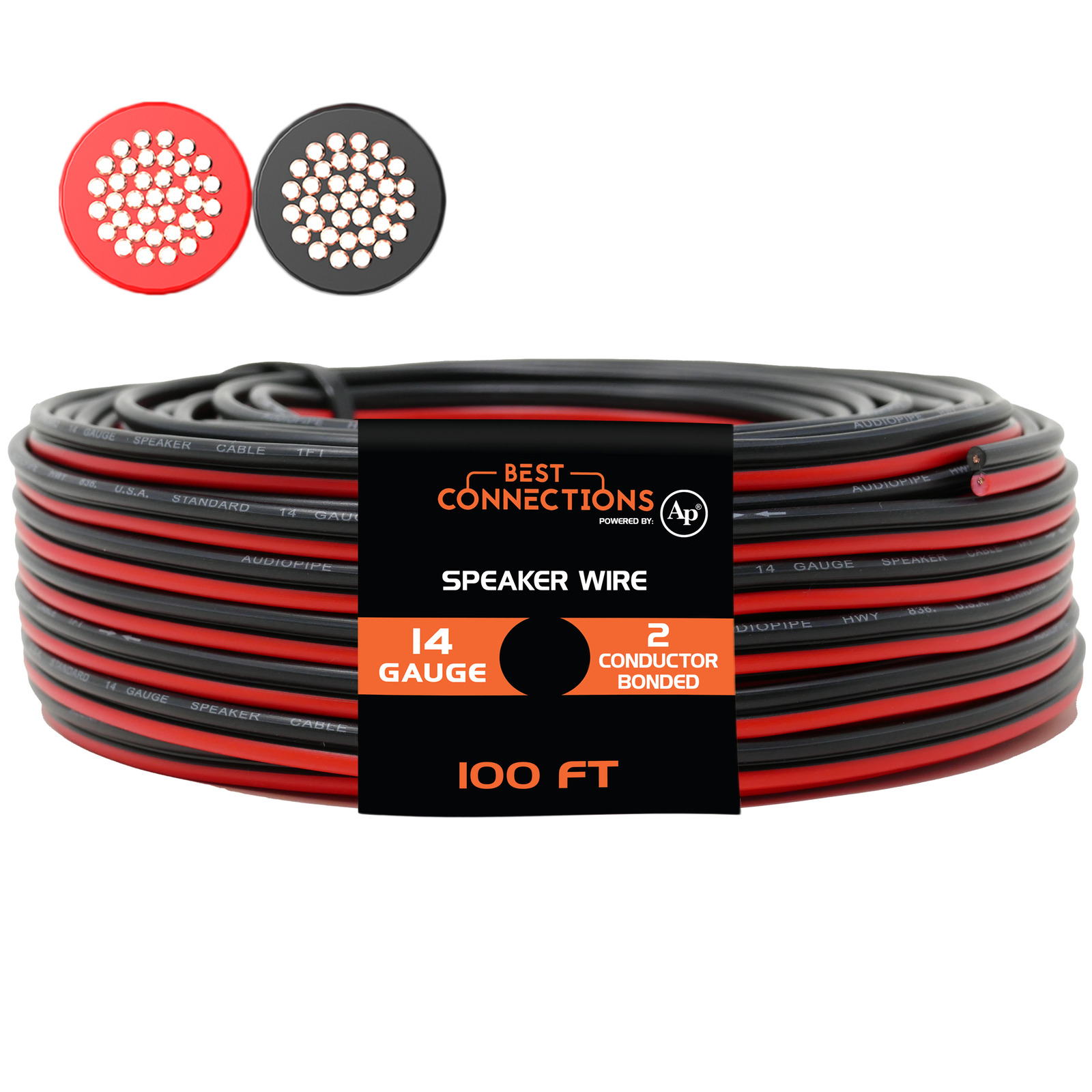 14 Gauge 100 Feet Speaker Wire Red Black Zip Cable Copper Clad Car Stereo