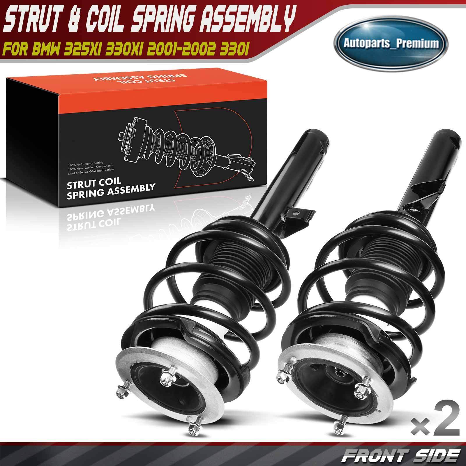 2x Front Strut & Coil Spring Assembly for BMW E46 325xi 330xi 2001-2002 4WD/AWD