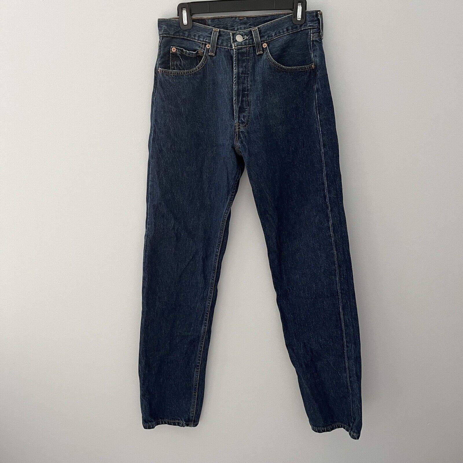 VINTAGE Levis 501 Jeans Mens 31x32 Blue Denim Dark Button Fly Made in USA 90s