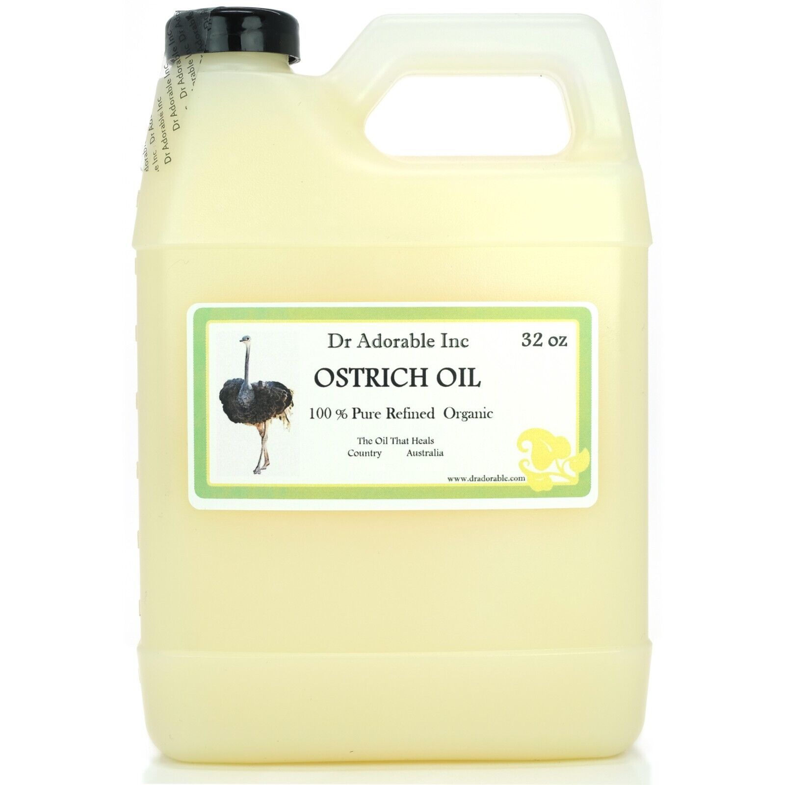 ORGANIC OSTRICH OIL BY DR.ADORABLE 100% PURE NATURAL   2 OZ UP TO 7 LB 