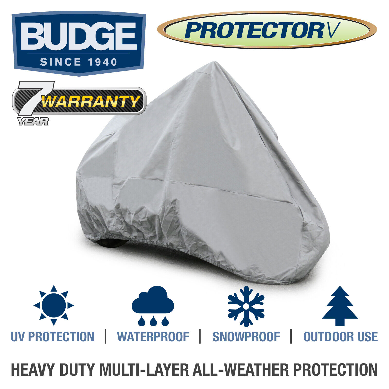 Budge Protector V Waterproof Breathable Motorcycle Cover | 3 Sizes Available