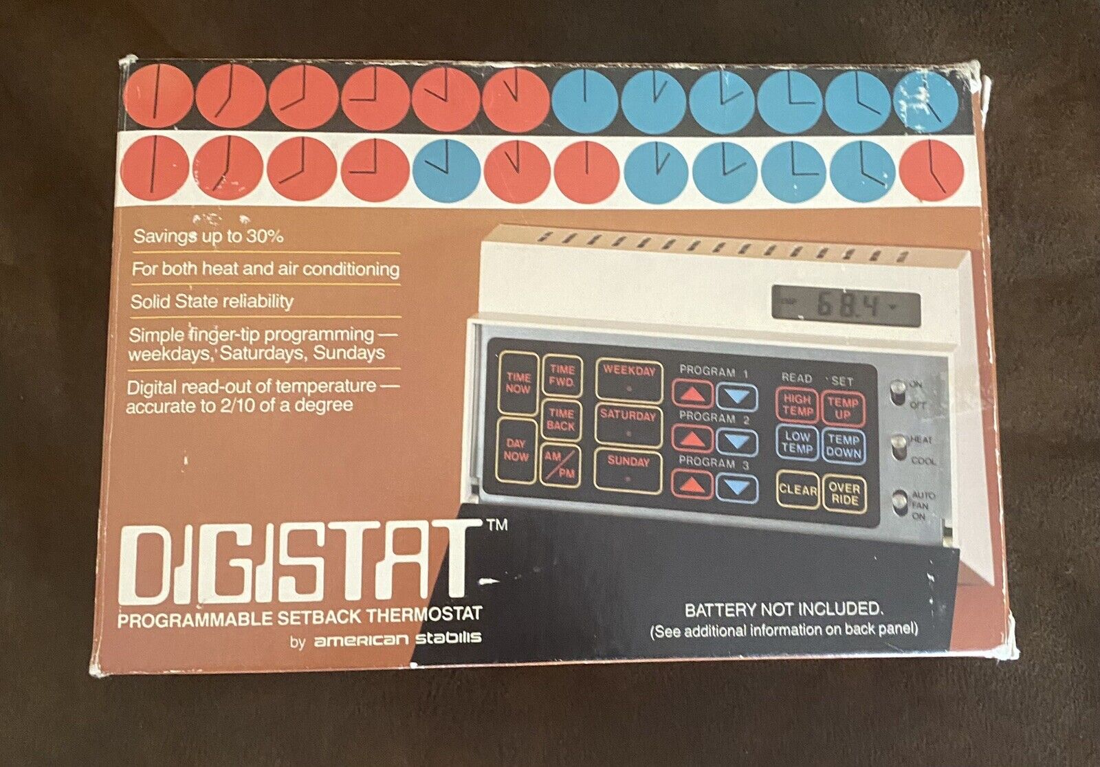 Vintage Digistat Thermostat American Stabilis NOS