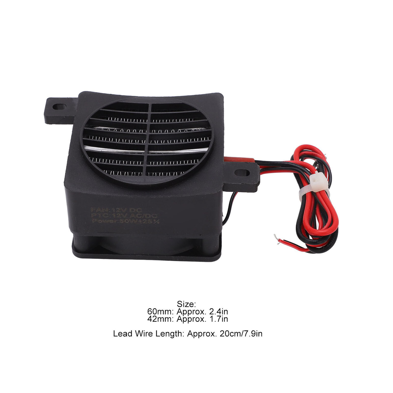 PTC Fan Heater DC12V 50W Constant Temp Heating Mini Ceramic Heater BEA