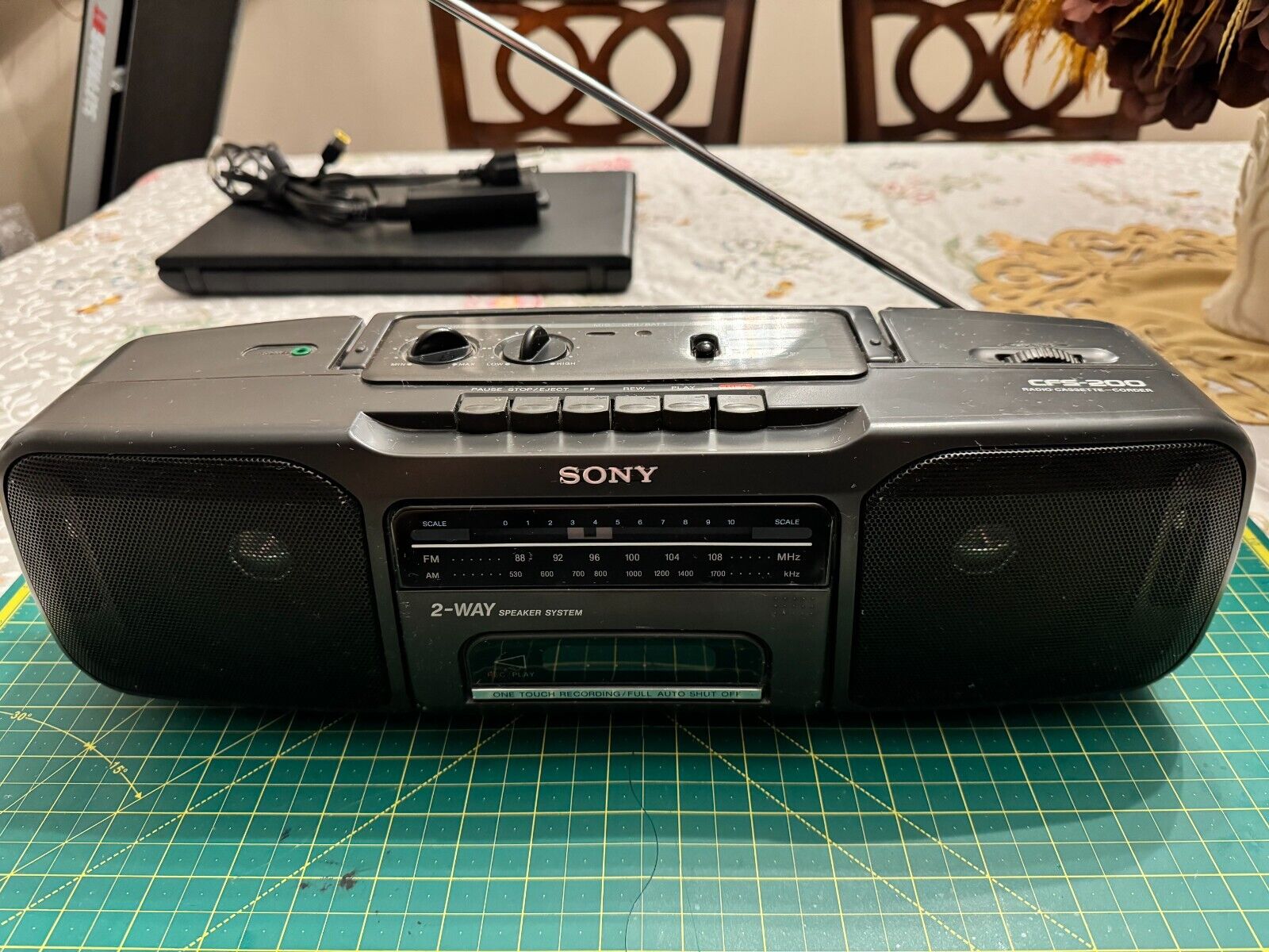 Tested Sony CFS-200 Stereo FM/AM Radio Cassette Recorder Vintage Boombox