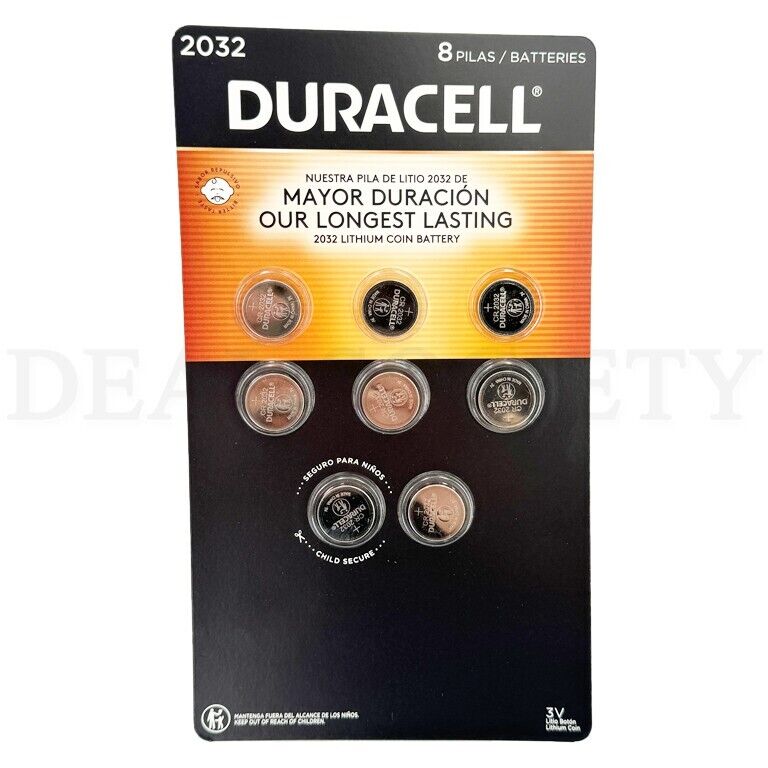 Duracell 2032 Lithium Battery for Apple AirTag and Key Fobs Garage  8 Count Pack