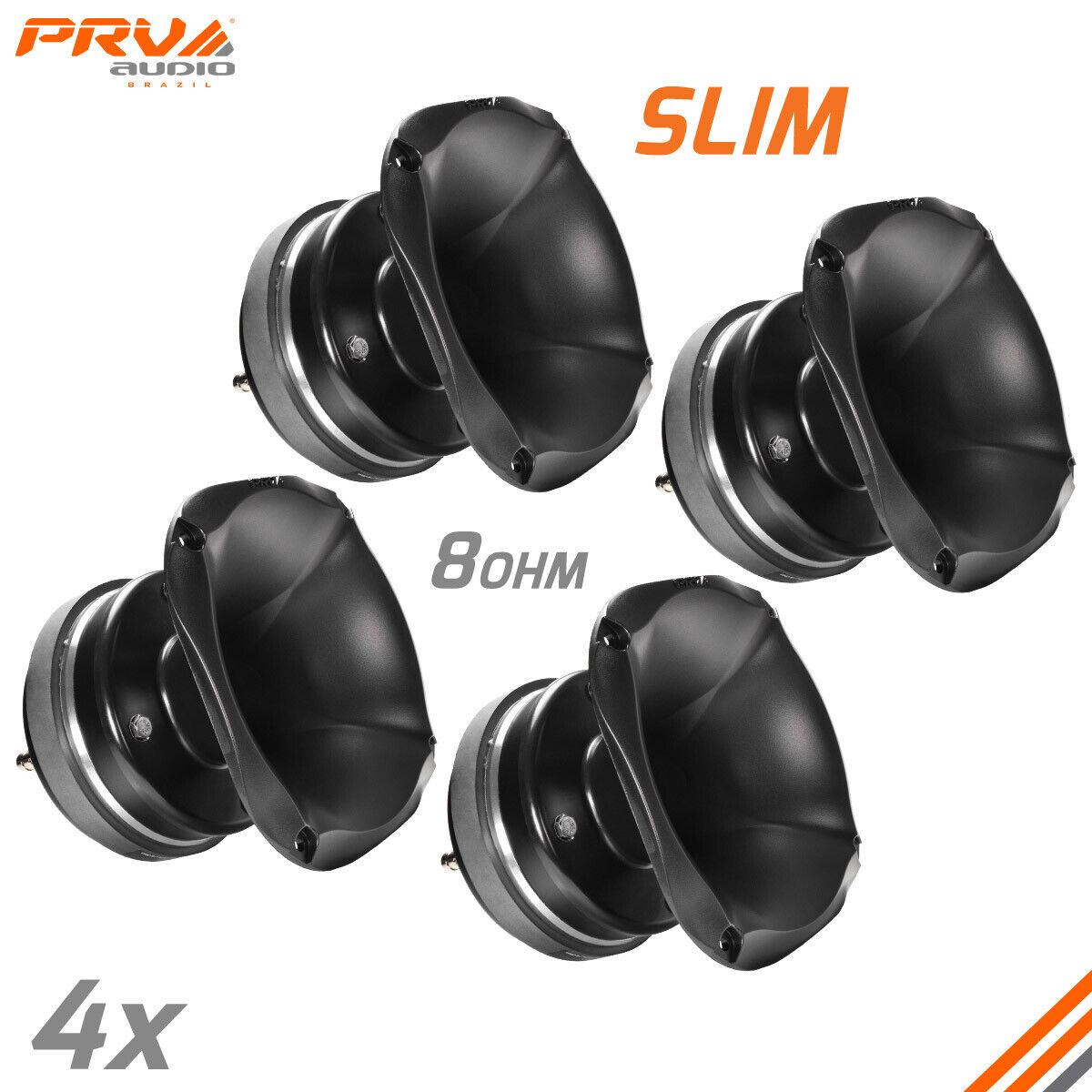 4x PRV 2″ Horn Driver WG2000Py SLIM Shallow Mount High Frequency 8 Ohm 600 Watts