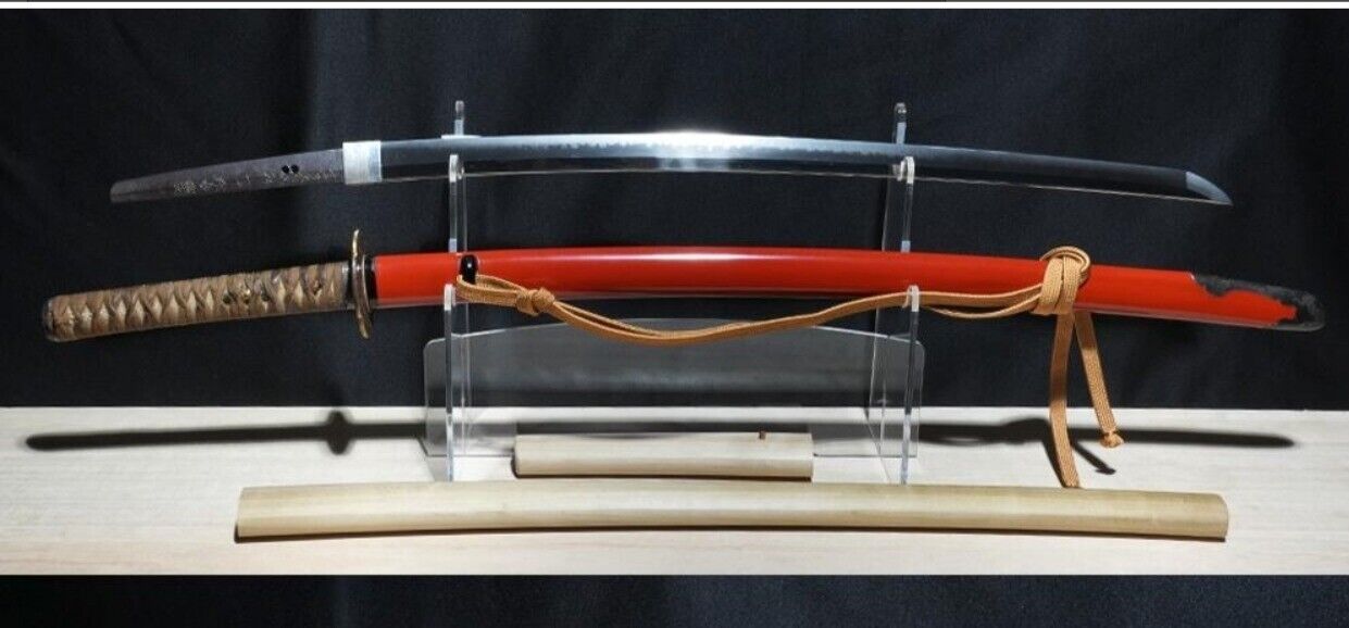 Japanese Sword Antique Tachi Koshirae 高田河内守源本行両 26.37 inc From Japan Katana