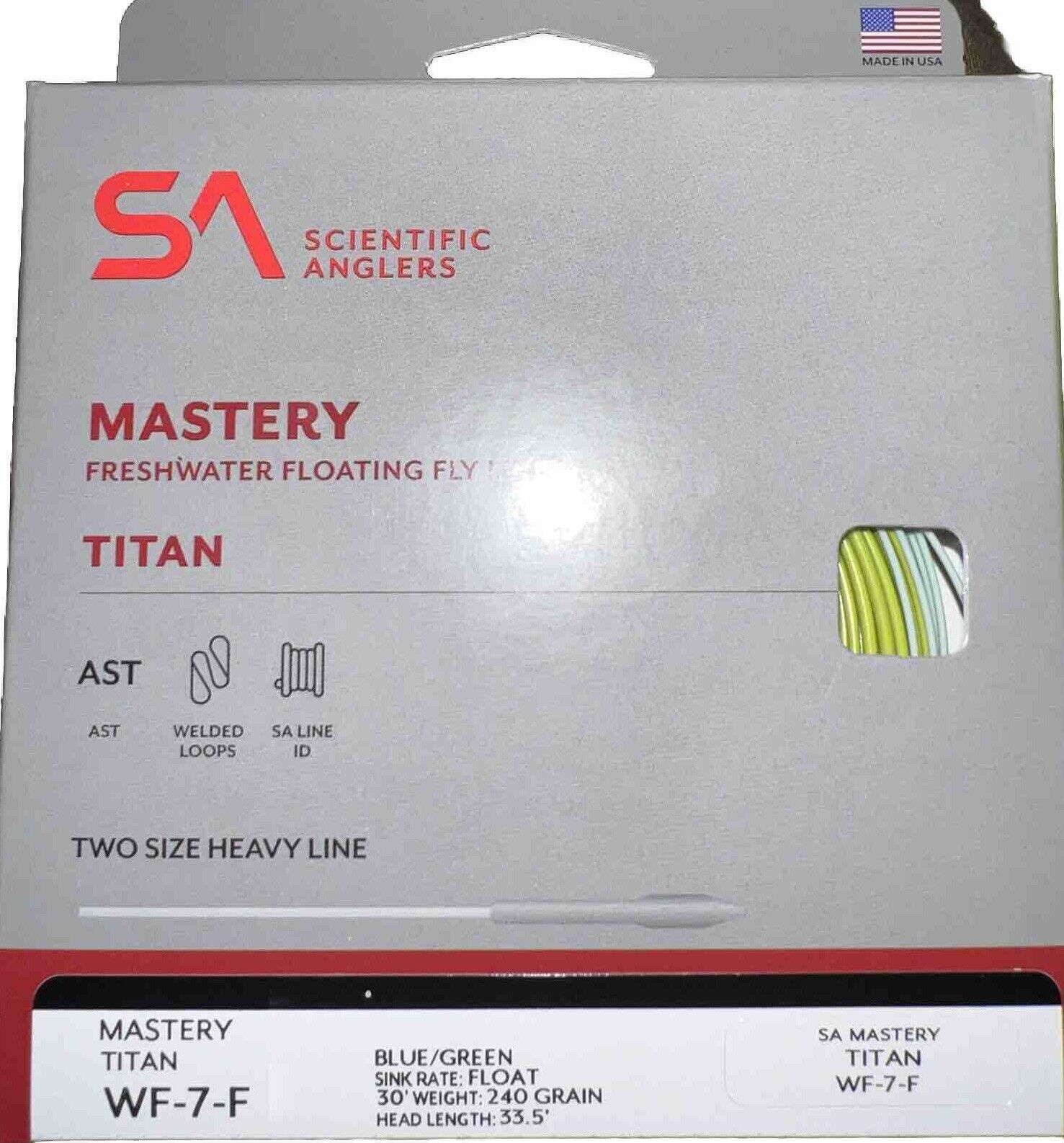 SCIENTIFIC ANGLERS Mastery Titan WF-7-F Blue/Green Fly Line (120920)