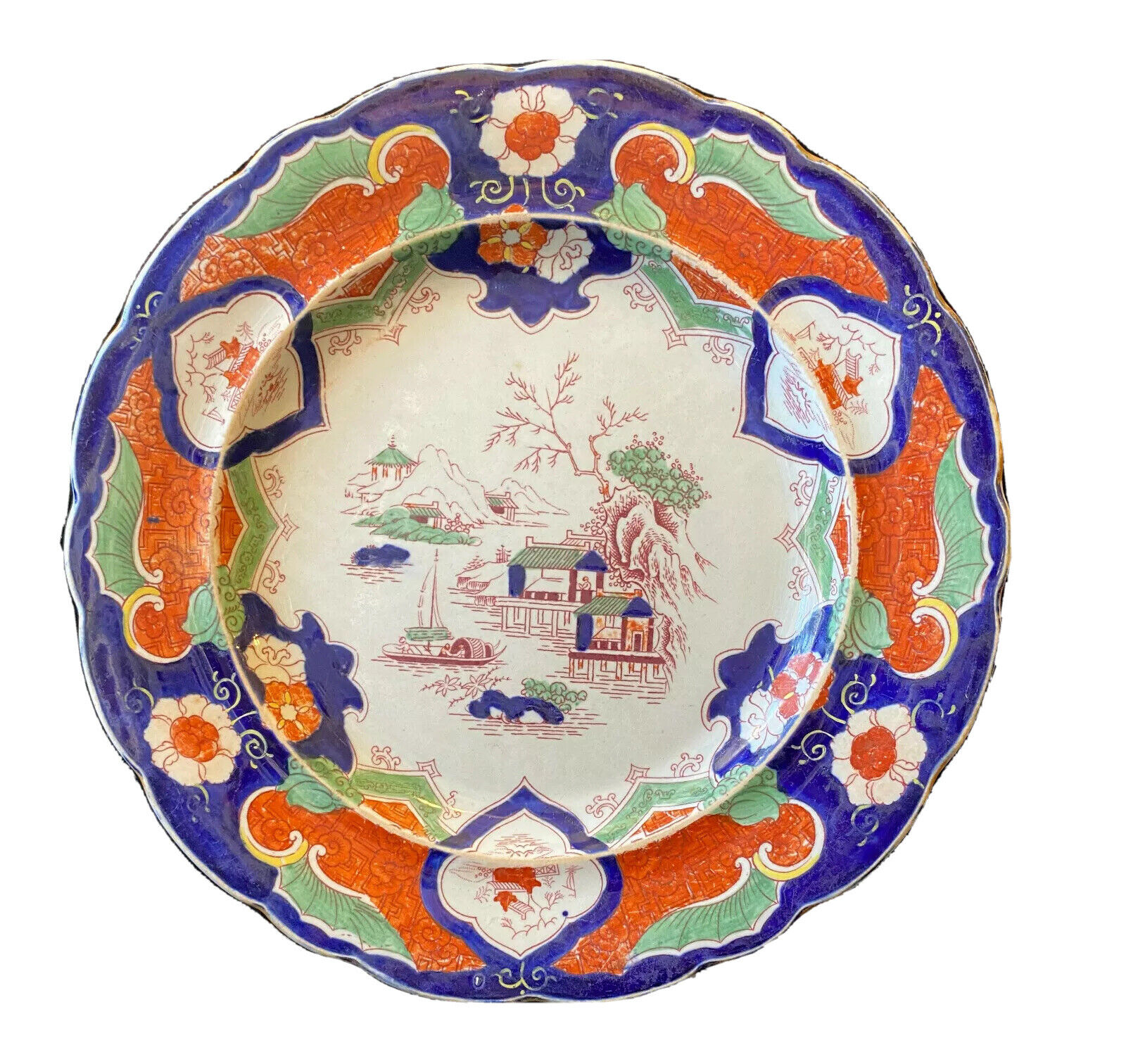 Antique MASON\'S Ironstone China Plate in Chinese Decor