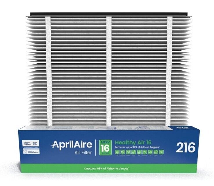Brand New Genuine AprilAire Model 216 - MERV 16 Replacement Filter 20x25x4