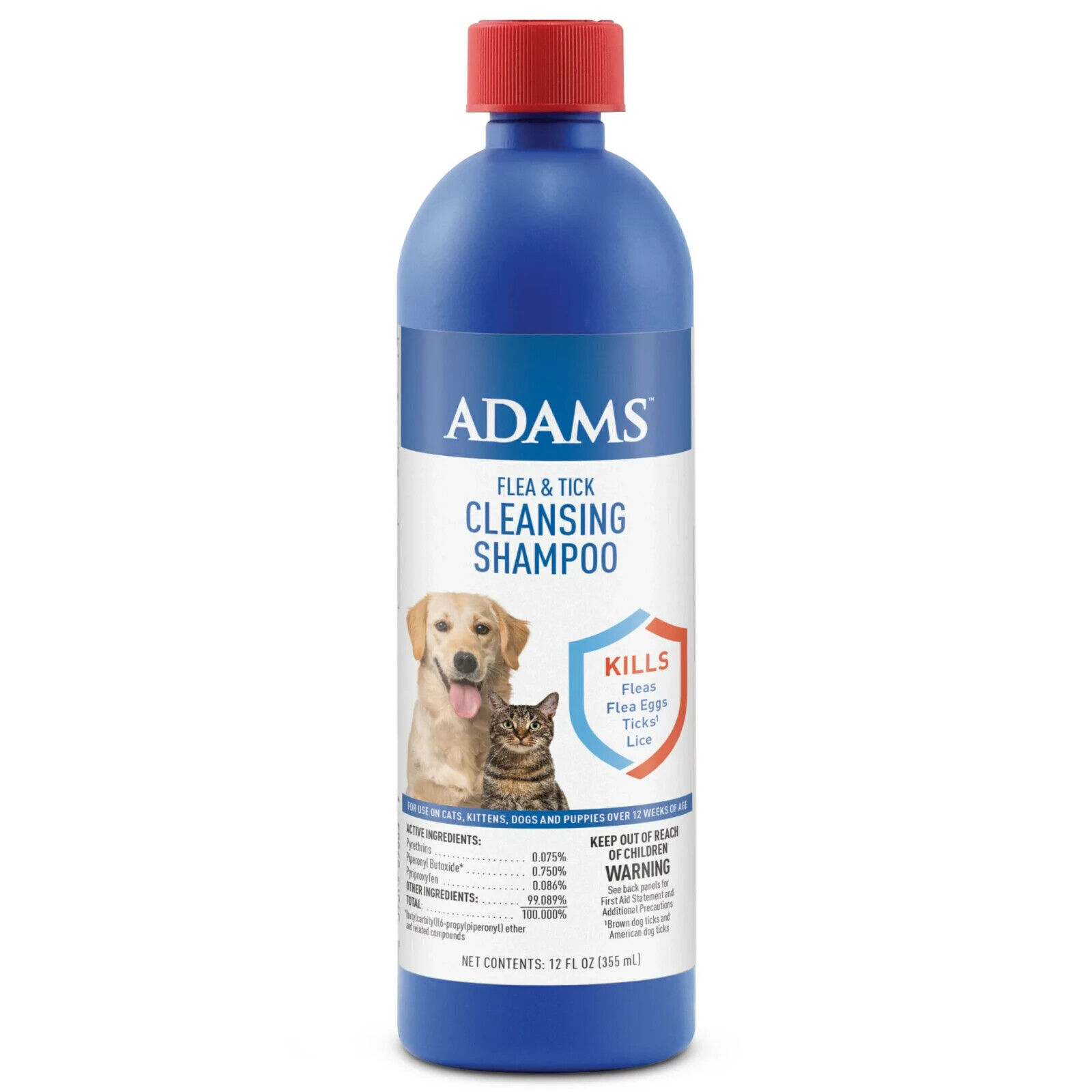 Flea & Tick Cleansing Shampoo for Cats and Dogs, 12 ounces
