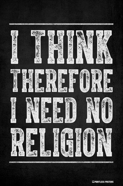 I Think Therefore I Need No Religion art print