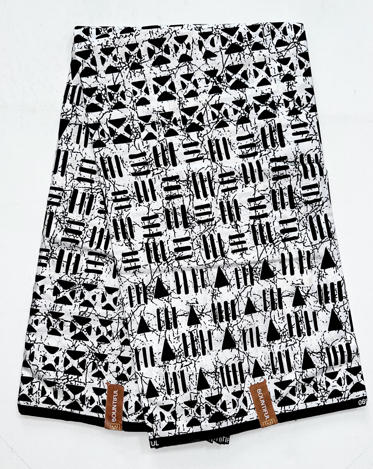 African Print Fabric/ Ankara - Black, White \'Kabiru\', YARD or WHOLESALE