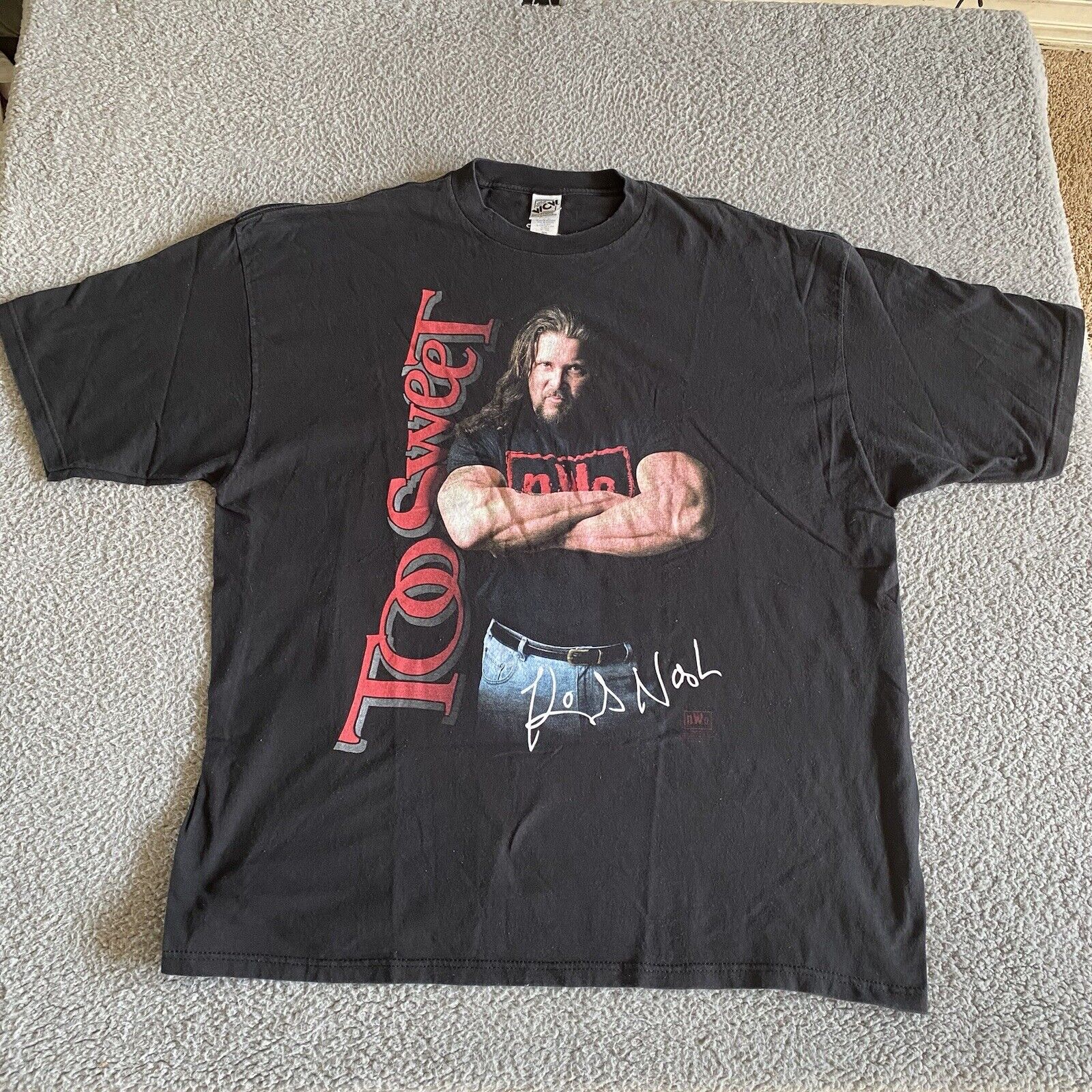 Vintage 1998 Kevin Nash Too Sweet Wrestling T-Shirt Size 3XL WCW NWO Wolf Pack