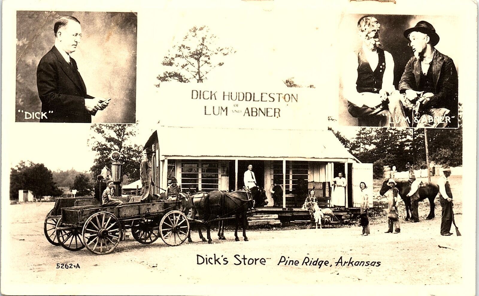 1930s PINE RIDGE ARKANSAS DICKS STORE DICK HUDDLESTON AD RPPC POSTCARD 41-41