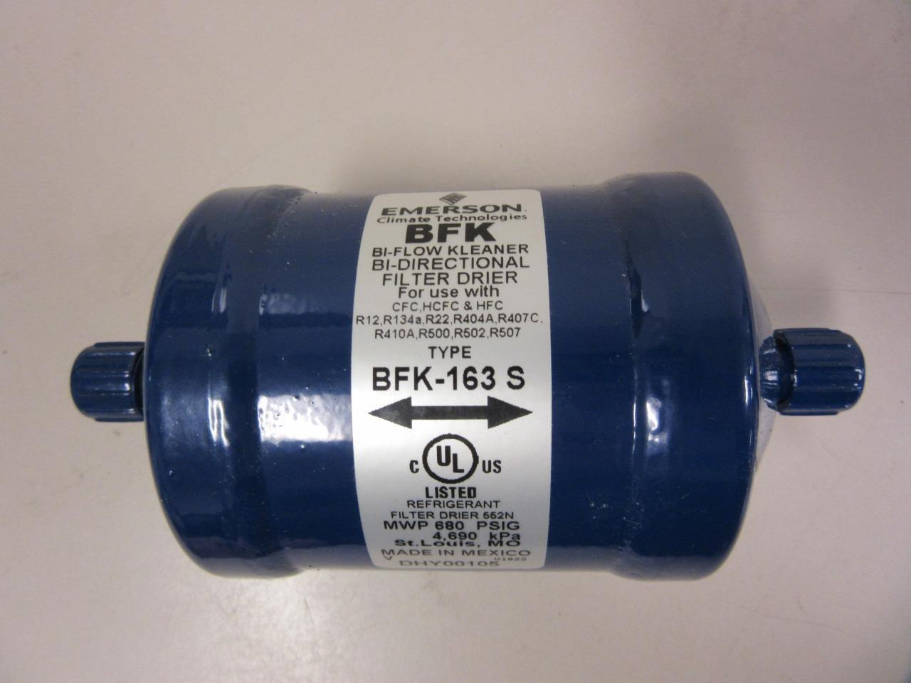 Emerson BFK Bi-Flow Kleaner Bi-Directional Filter Drier BFK-163 S DHY00105 3/8\