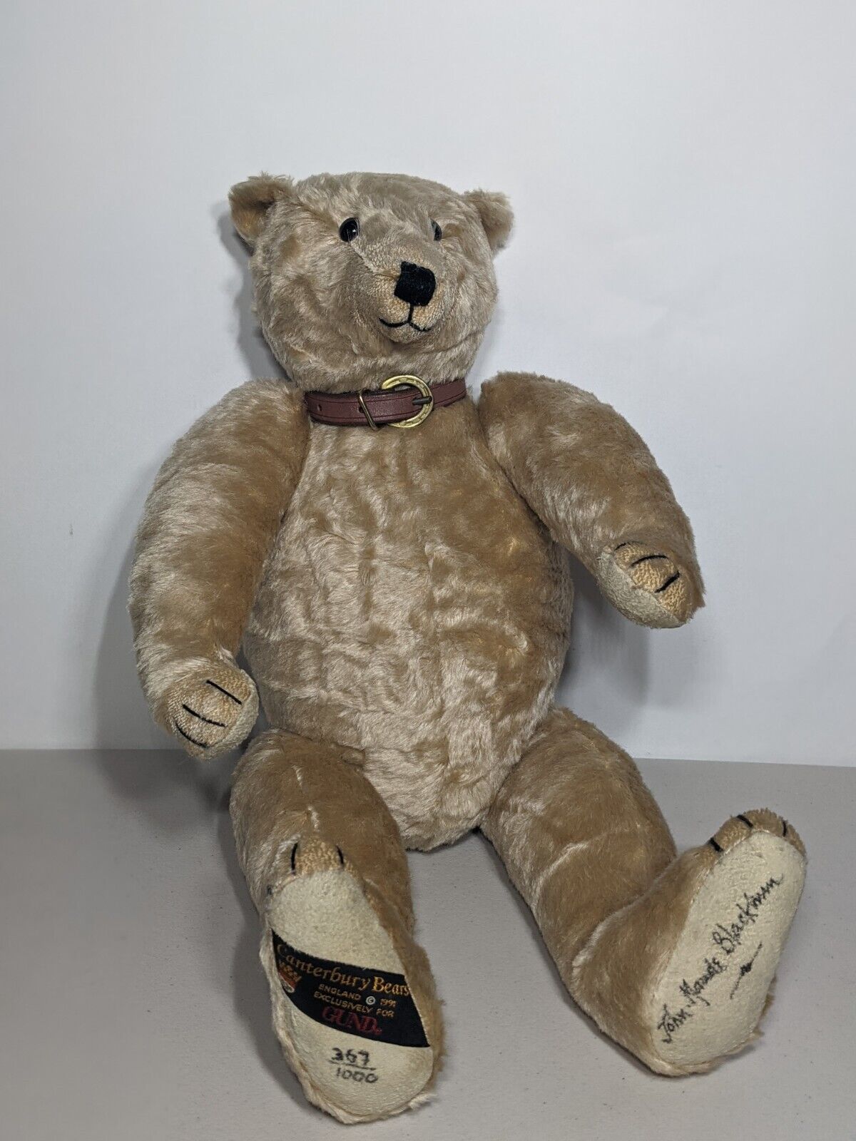Rare 1991 Canterbury Bears England GUND Teddy Bear Ltd. 367/1000 Artist Signed