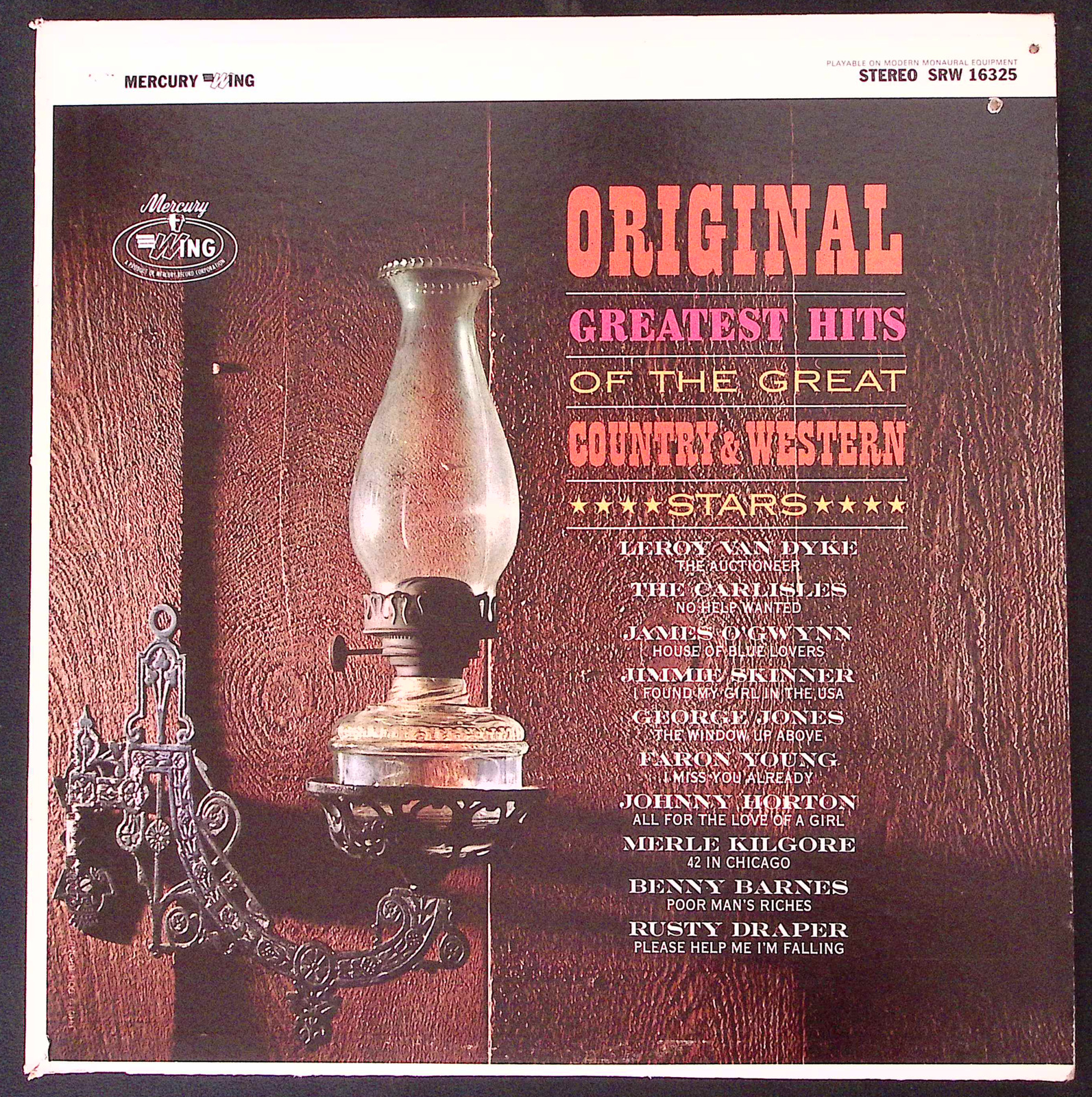 ORIGINAL GREATEST HITS OF THE GREAT COUNTRY & WESTERN STARS VINYL LP 129-11W