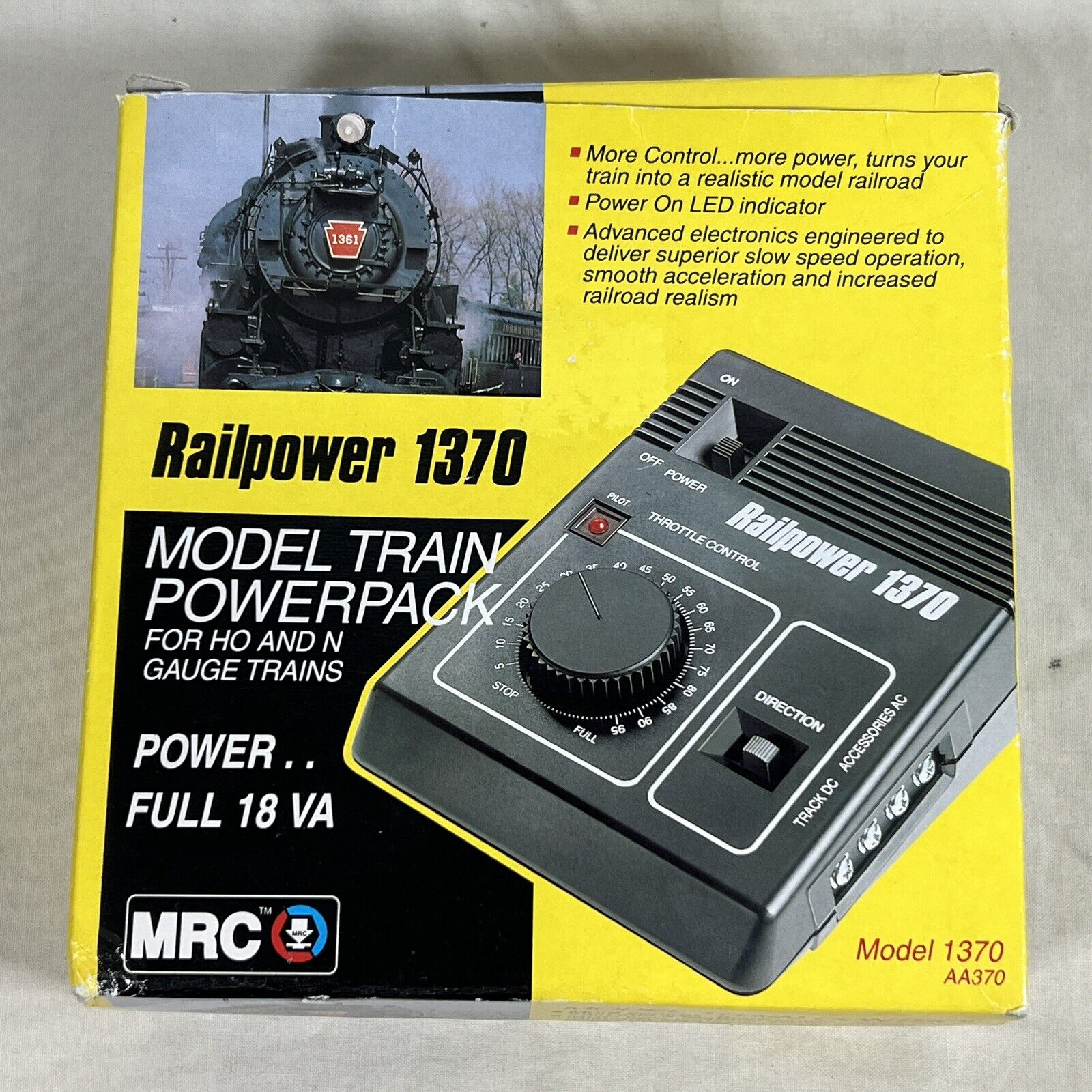 MRC RAILPOWER 1370 POWER PACK- HO SCALE, N SCALE