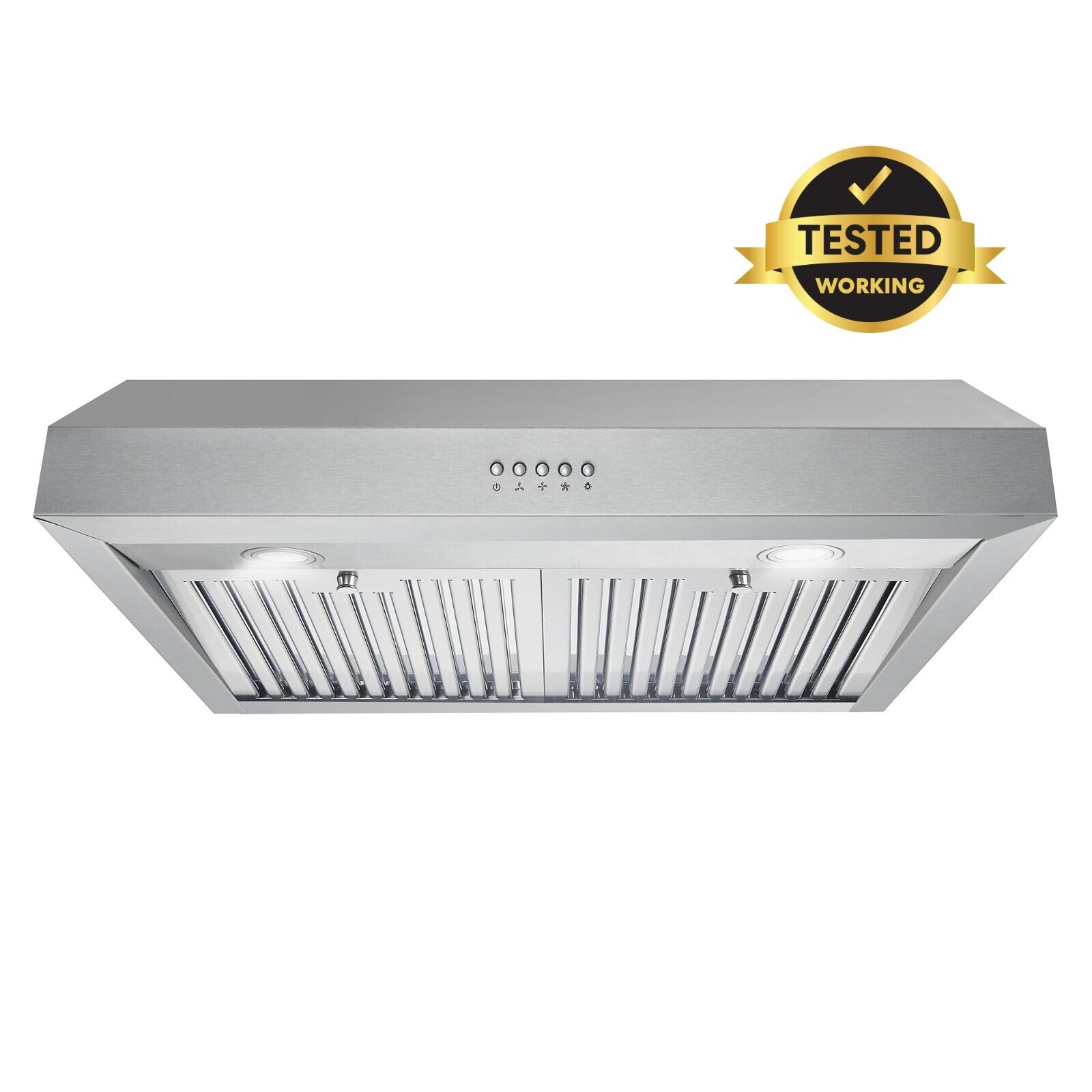 30 in Under Cabinet Range Hood (OPEN BOX) Stainless Steel, Washable Filters, LED