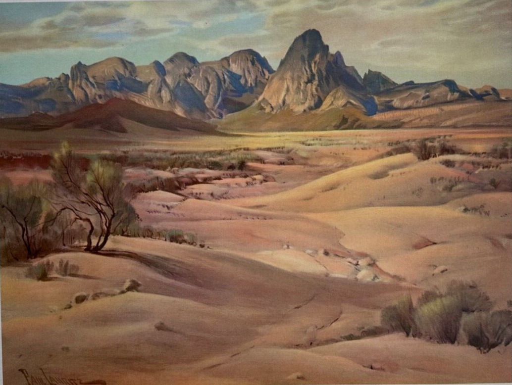 Vintage Paul Lauritz 12 x 16 Desert Landscape Fine Art Print, The Painted Desert
