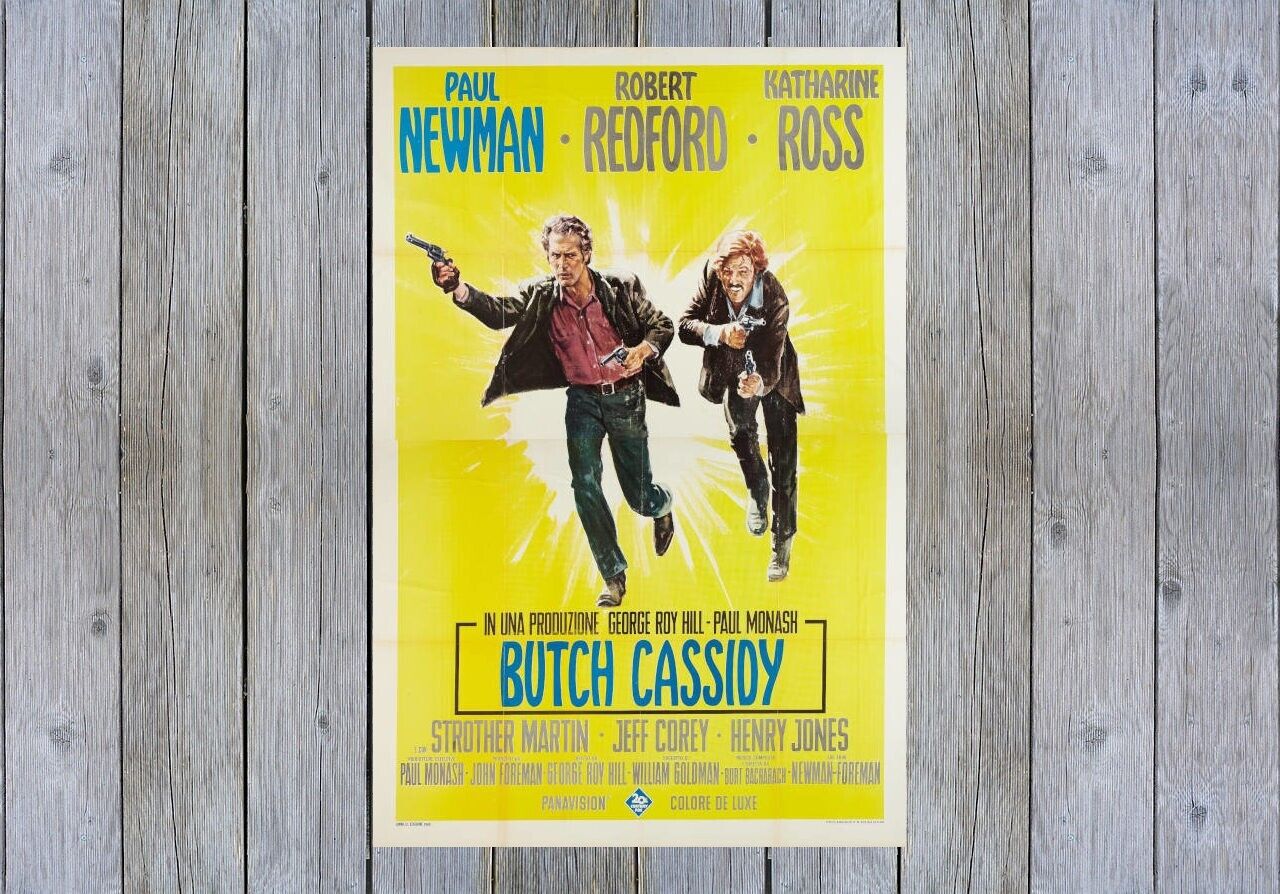 1969 Butch Cassidy and the Sundance Kid ITALY D Vintage Movie Poster Print 36x24